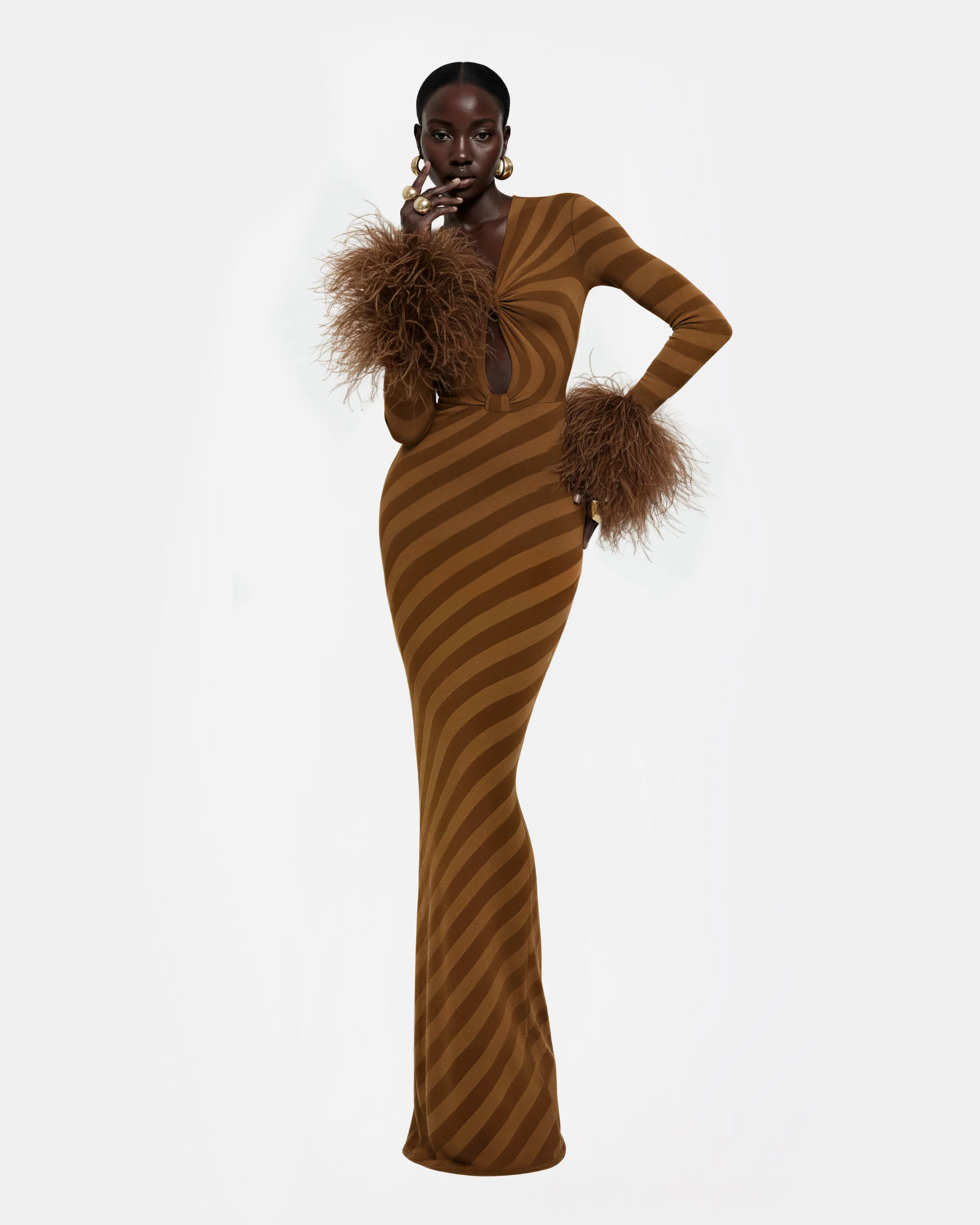 palm tree maxi dress Maxi dress in black cotton with palm tree-shaped embroidery – Rabanne