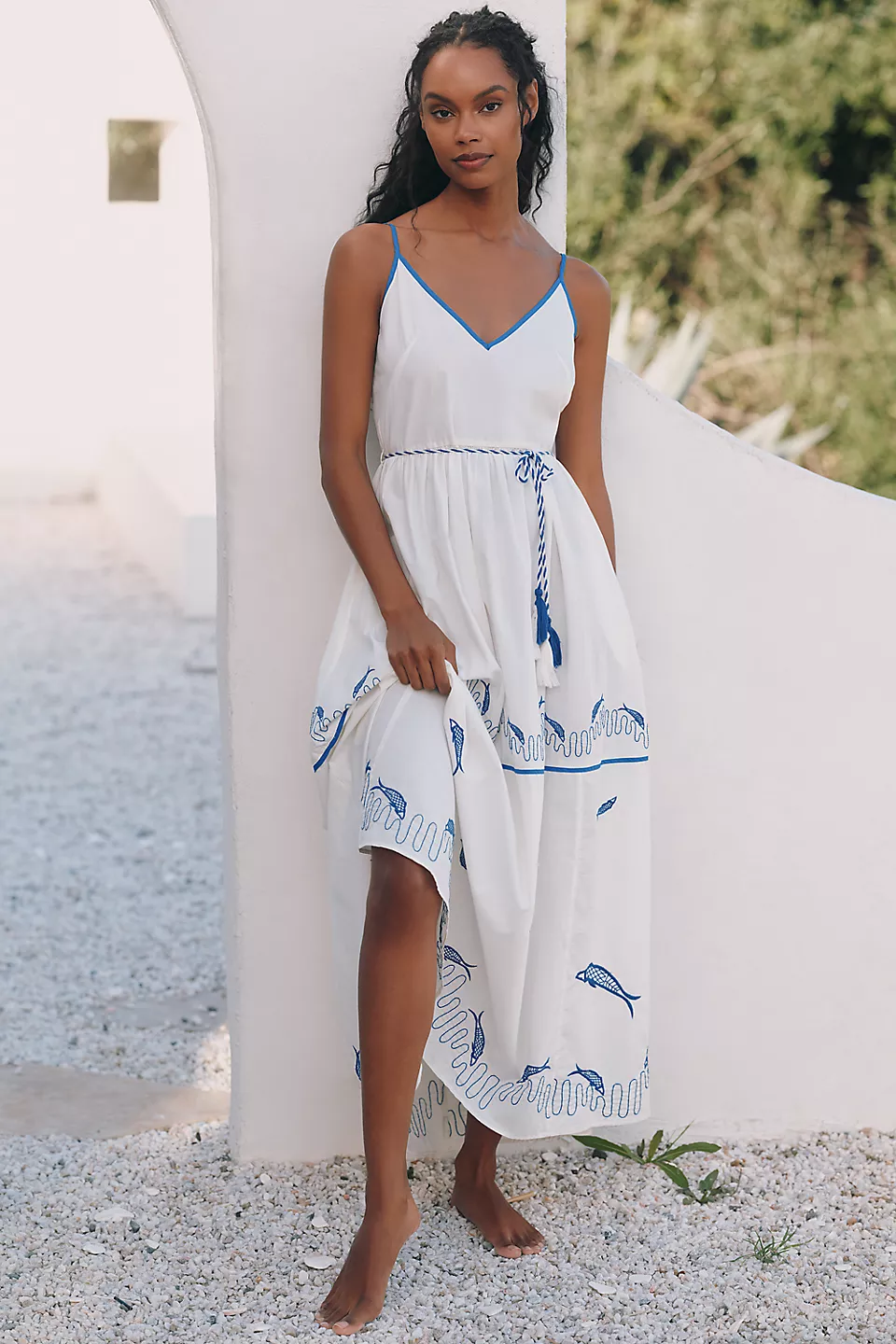 Celandine | Sea Life Embroidered Mini Dress