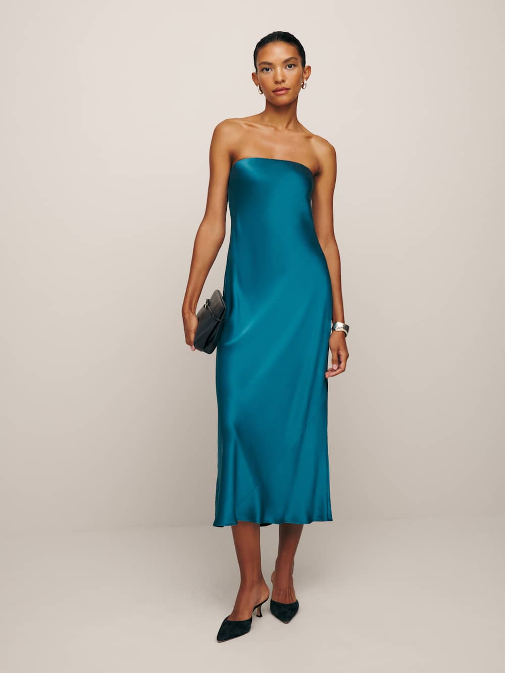 petites oren silk dress Reformation Oren Silk Dress Navy by Reformation