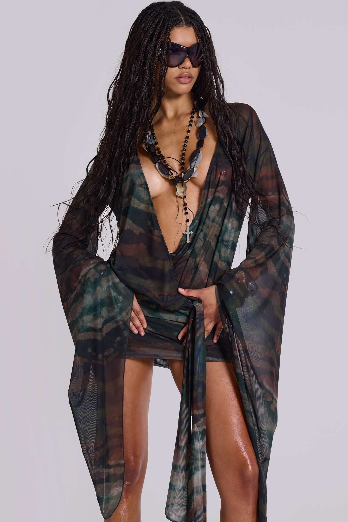 knitted tassel dress Queen of The Beach Tassel Cutout Knit Cover-up Dress – roschic