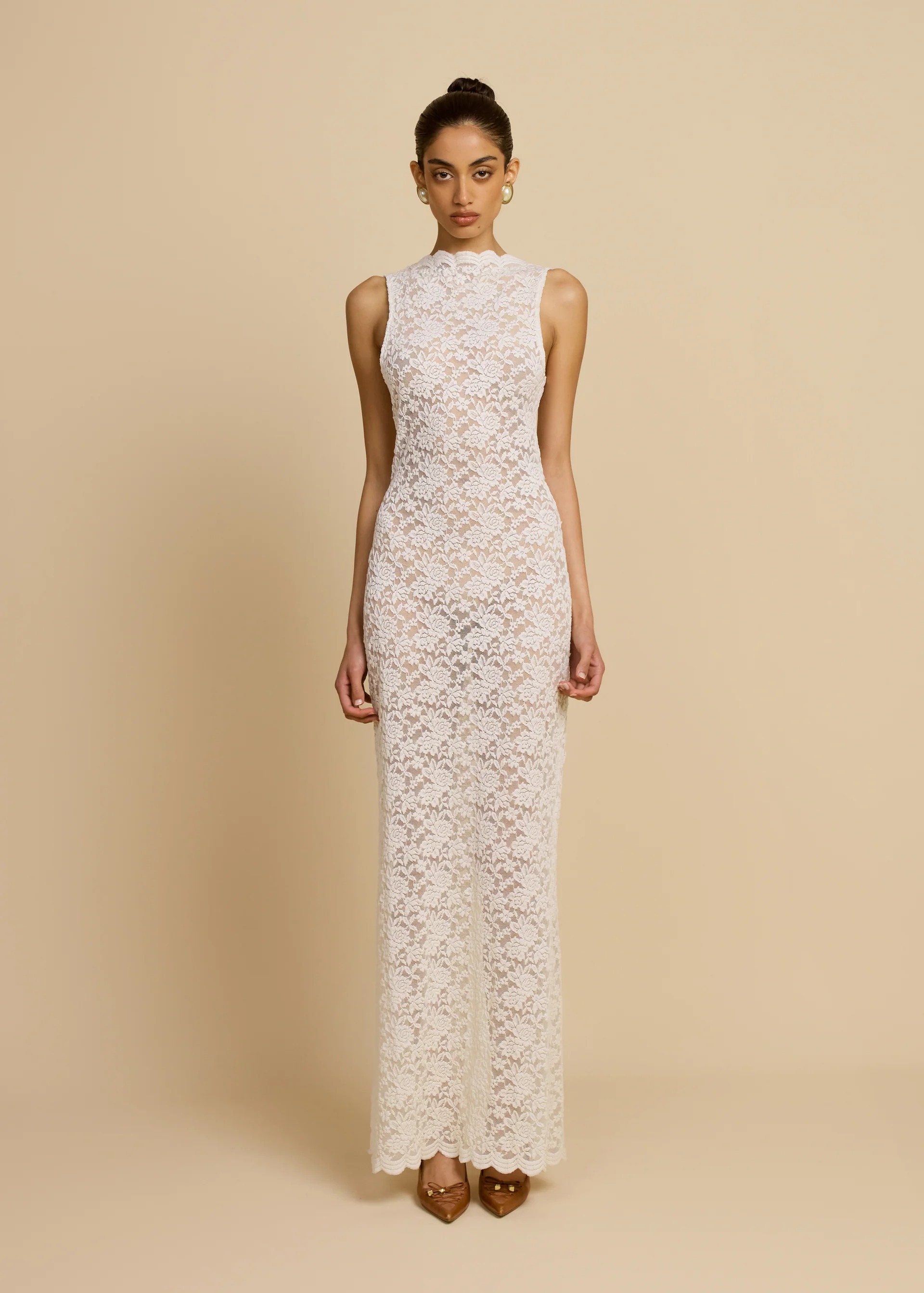 knee length dresses for ladies Rosana Lace Dress  SAU LEE
