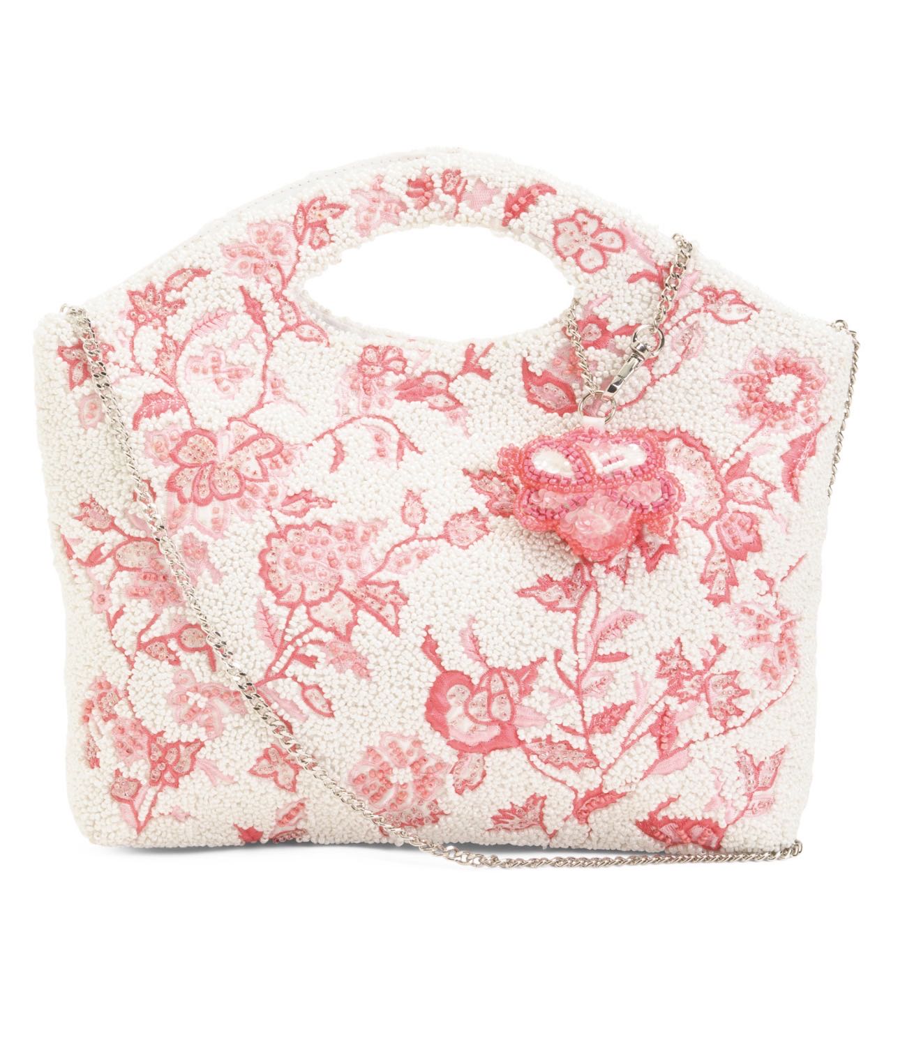 Made In India Toile Beaded Clutch