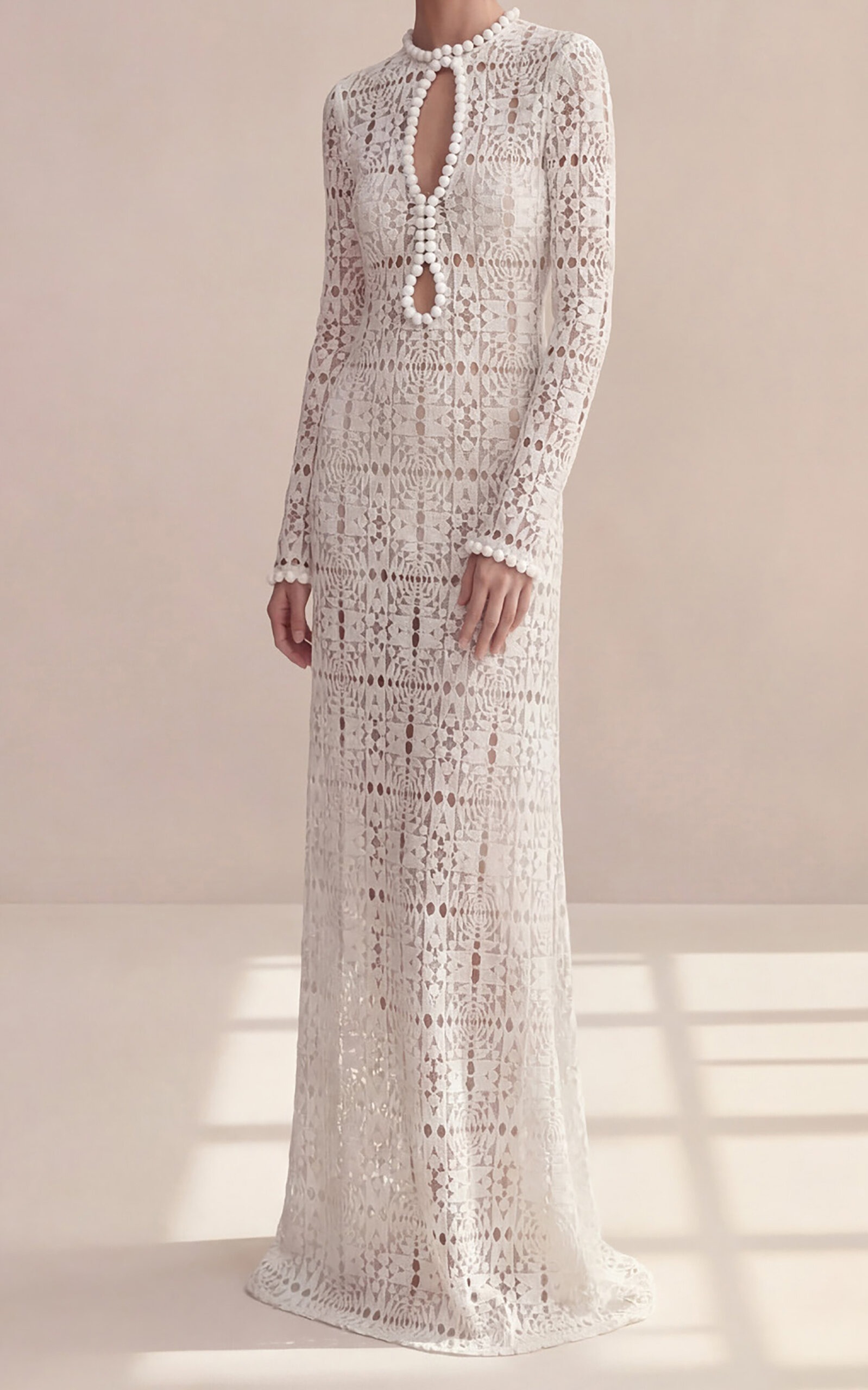 chinese dress ladies Mew Mews Aadya Long Sleeve Bow Sequin Maxi Dress main image 0