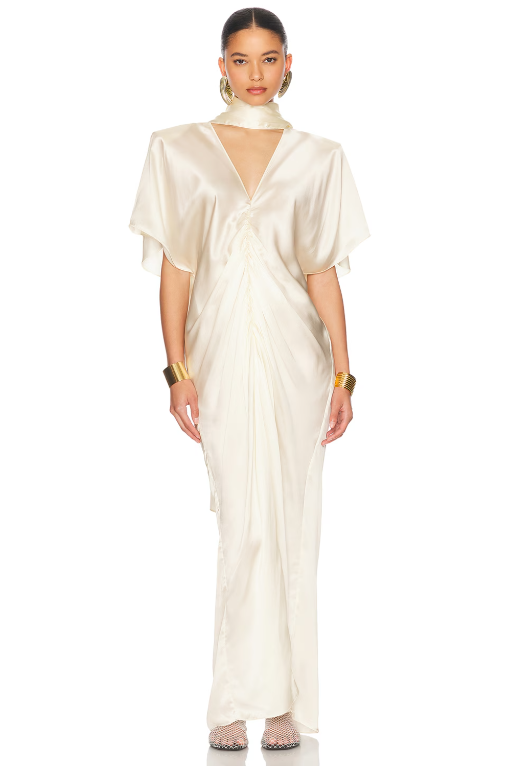 the scarf dress in printed silk chiffon HELSA The Scarf Dress in Printed Silk Chiffon