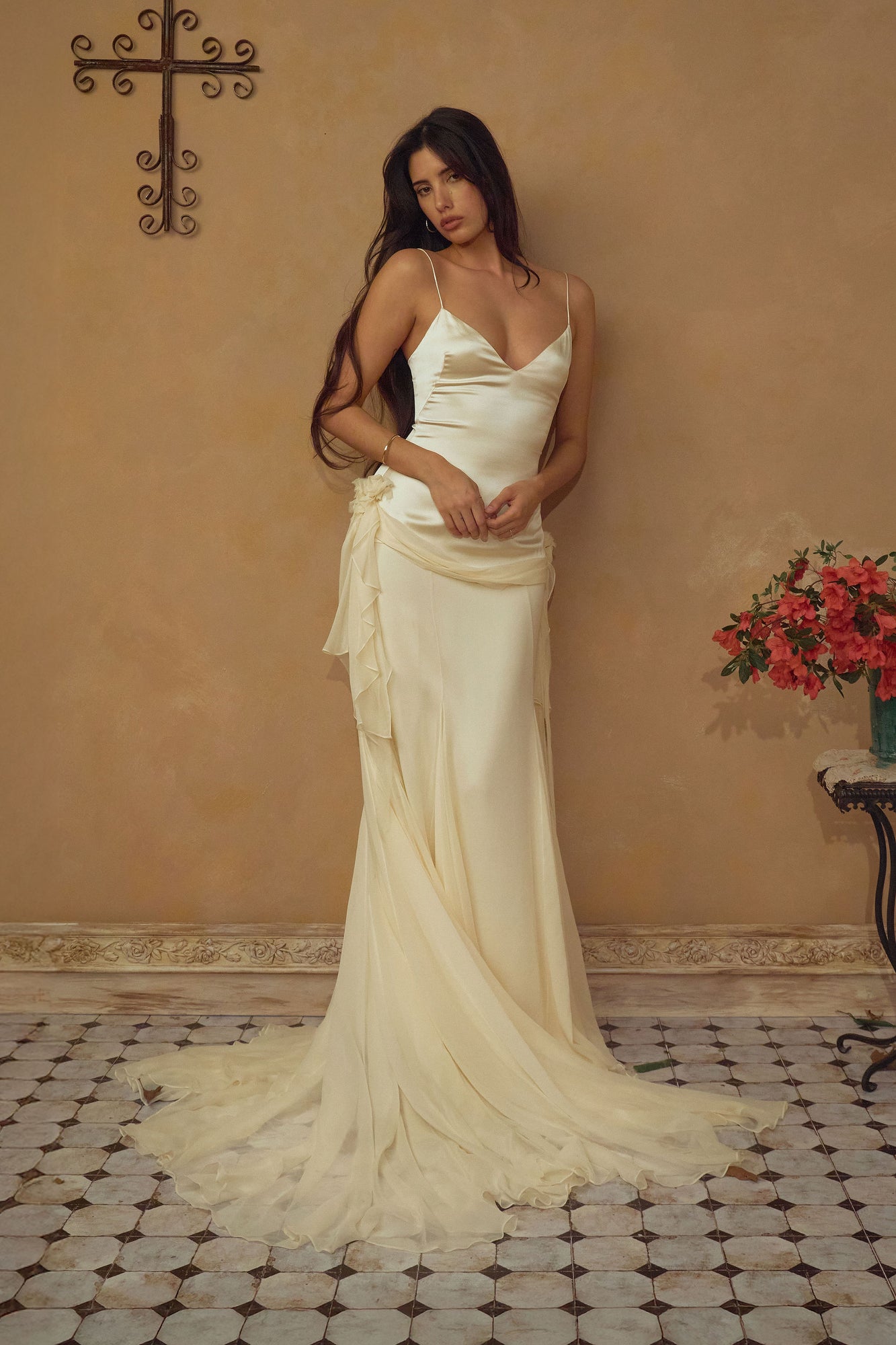 la piscine lady length dress La Piscine Lady Length Dress in Butter  Mirror Palais