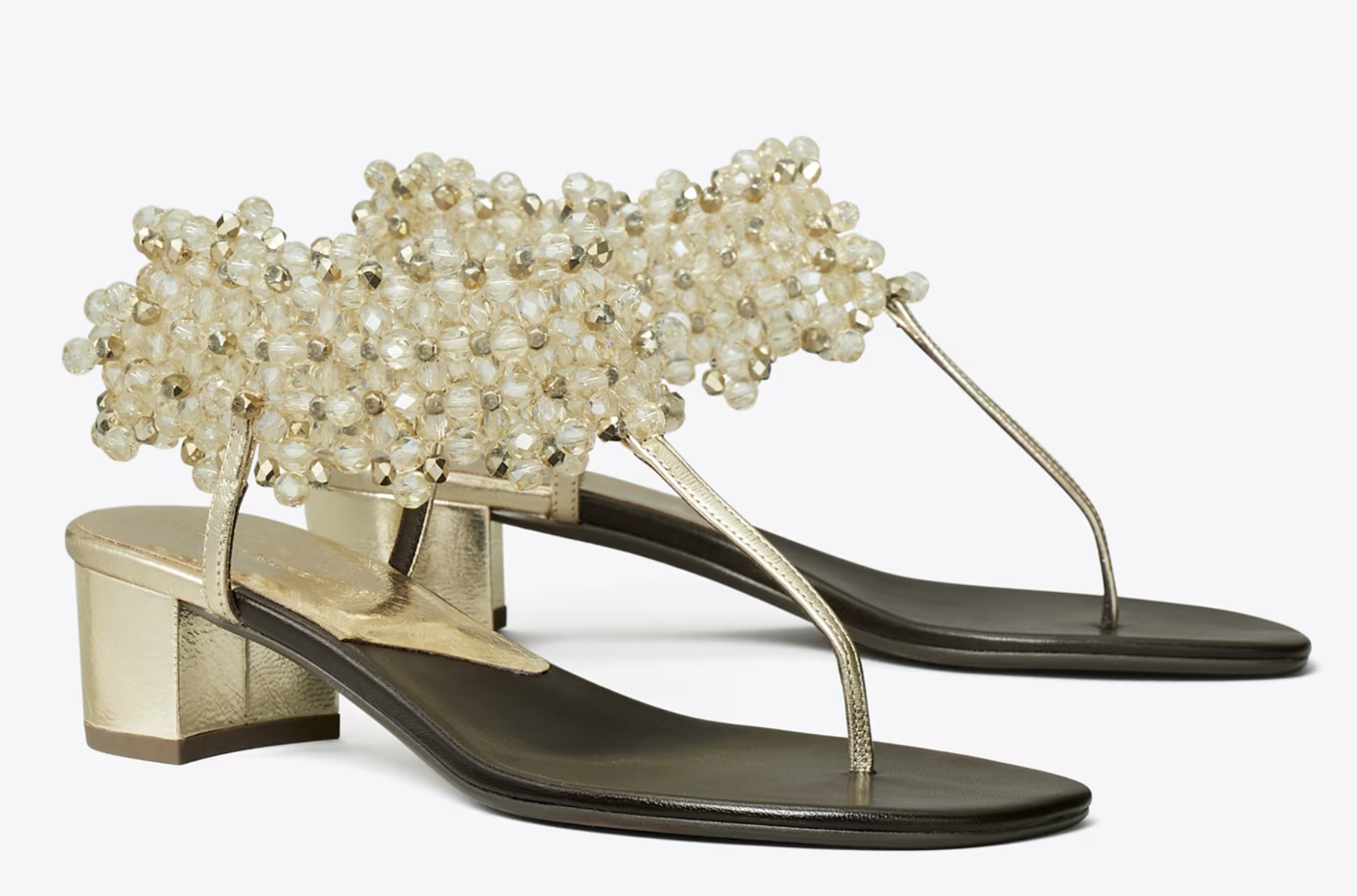 Beaded Heeled Sandal: Women's Designer Sandals | Tory Burch