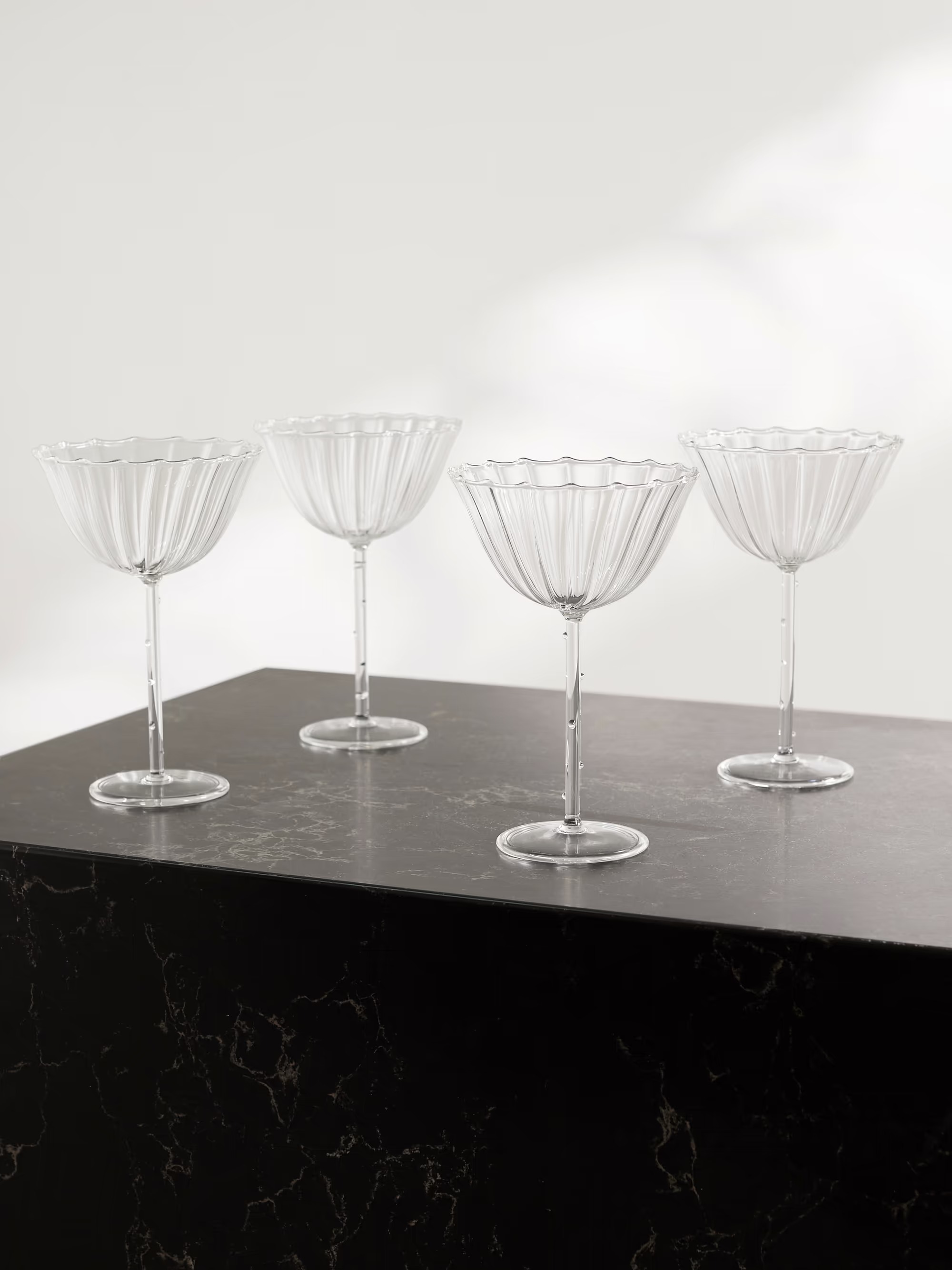 Cosmo Set of Four Fluted Glass Champagne Coupes