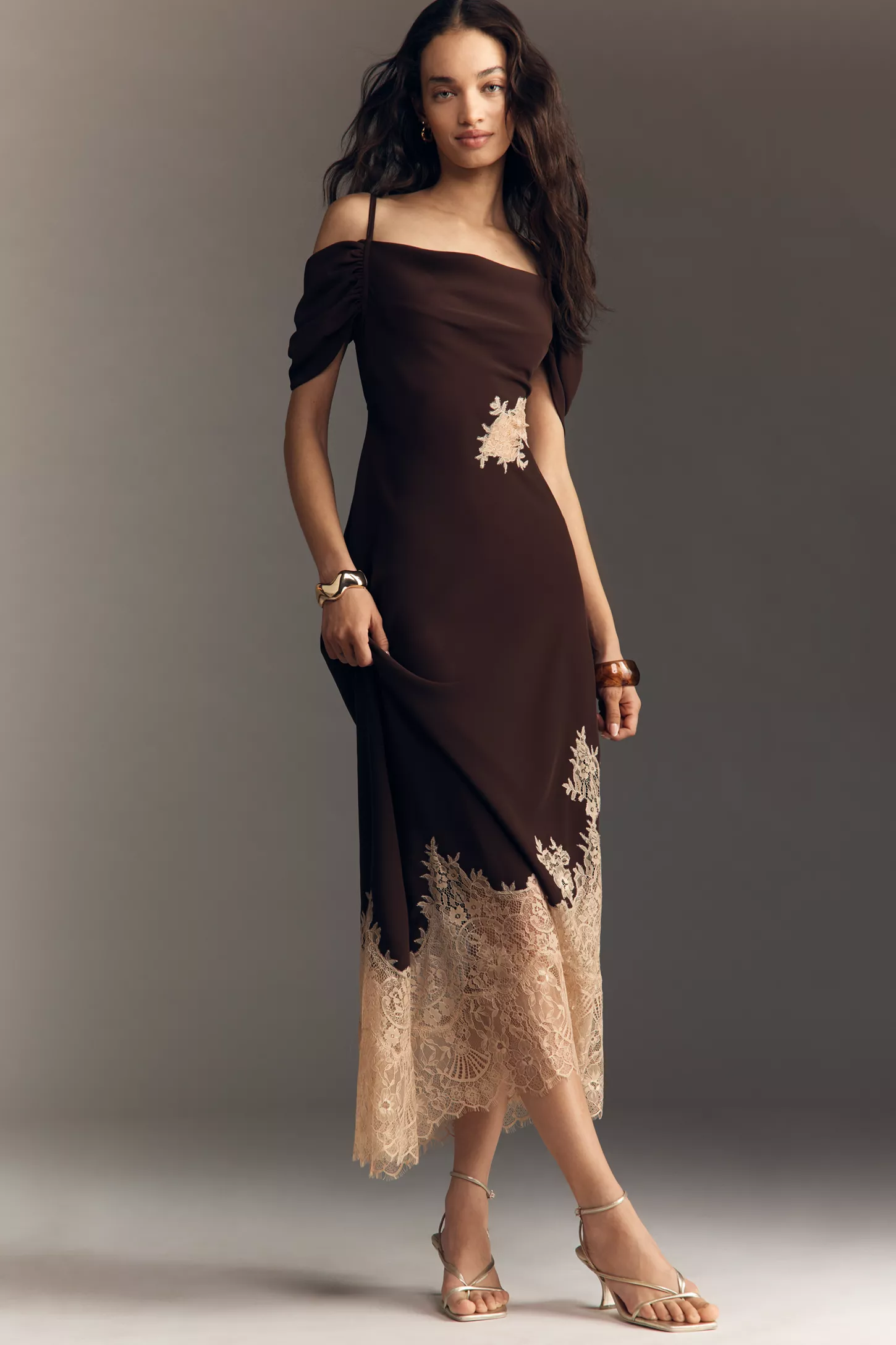 strapless open back dress Suis Midi Dress Deep Red