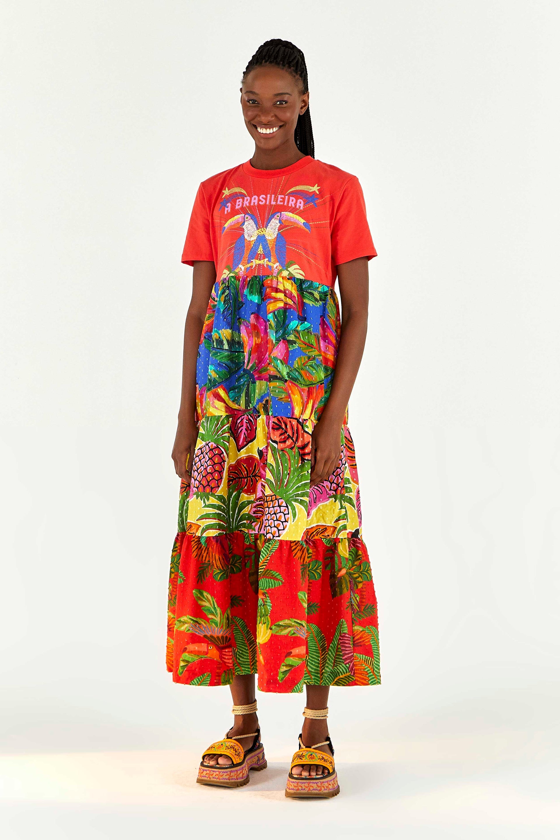 halter neck jersey maxi dress Floral Applique Halter-neck Jersey Maxi Gown in Blue – CHICIDA
