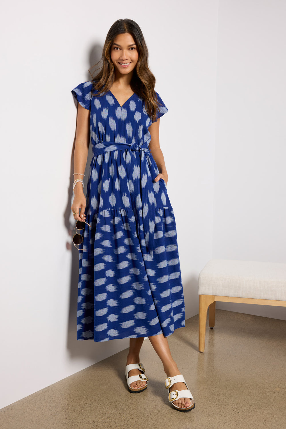 blue dress for baby girl Cornelia Poplin Midi Dress main image 1