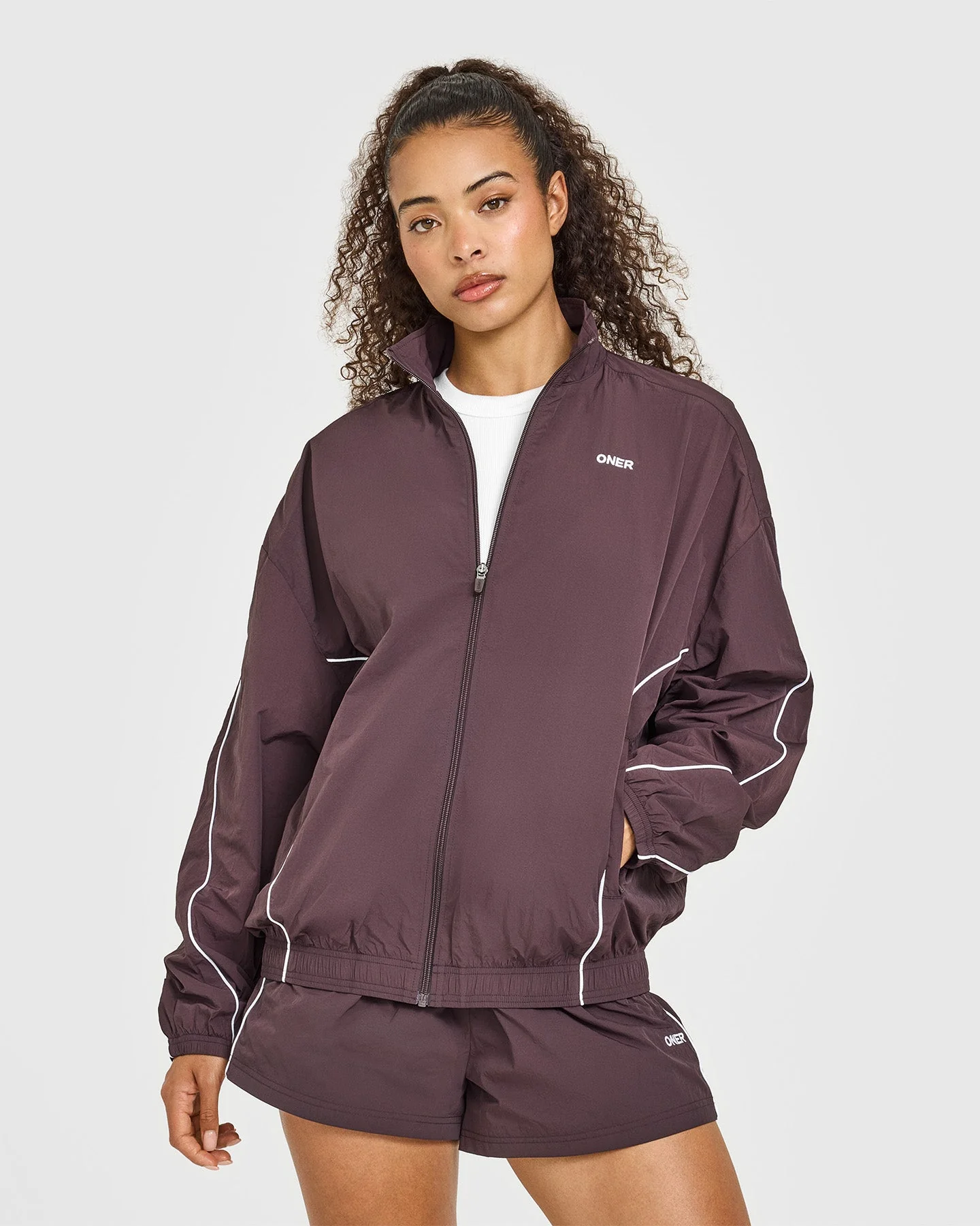 Oner Active | Oversized Piped Woven Track Jacket