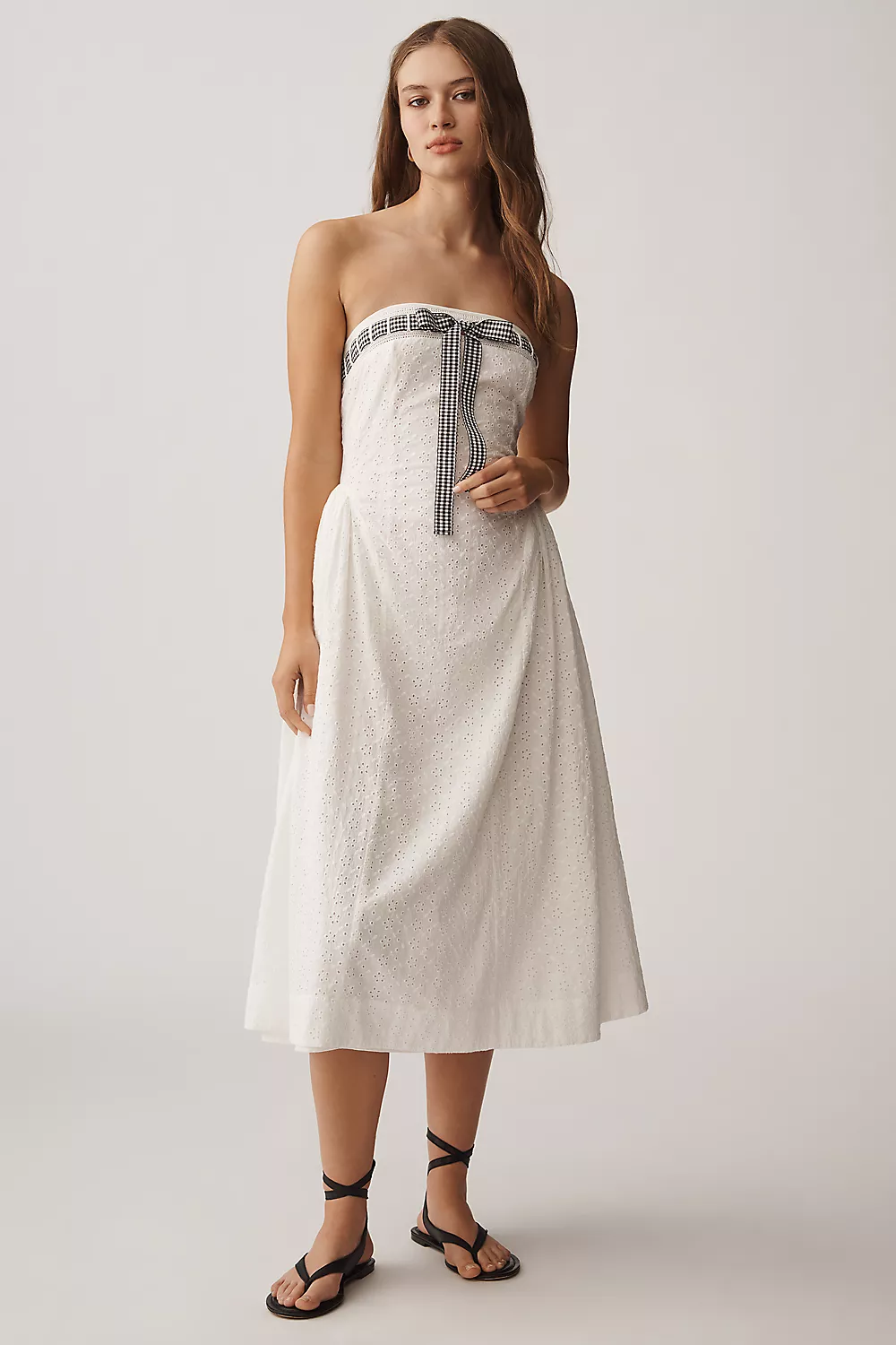 For Love & Lemons | Baby Bows Patchwork Midi Dress