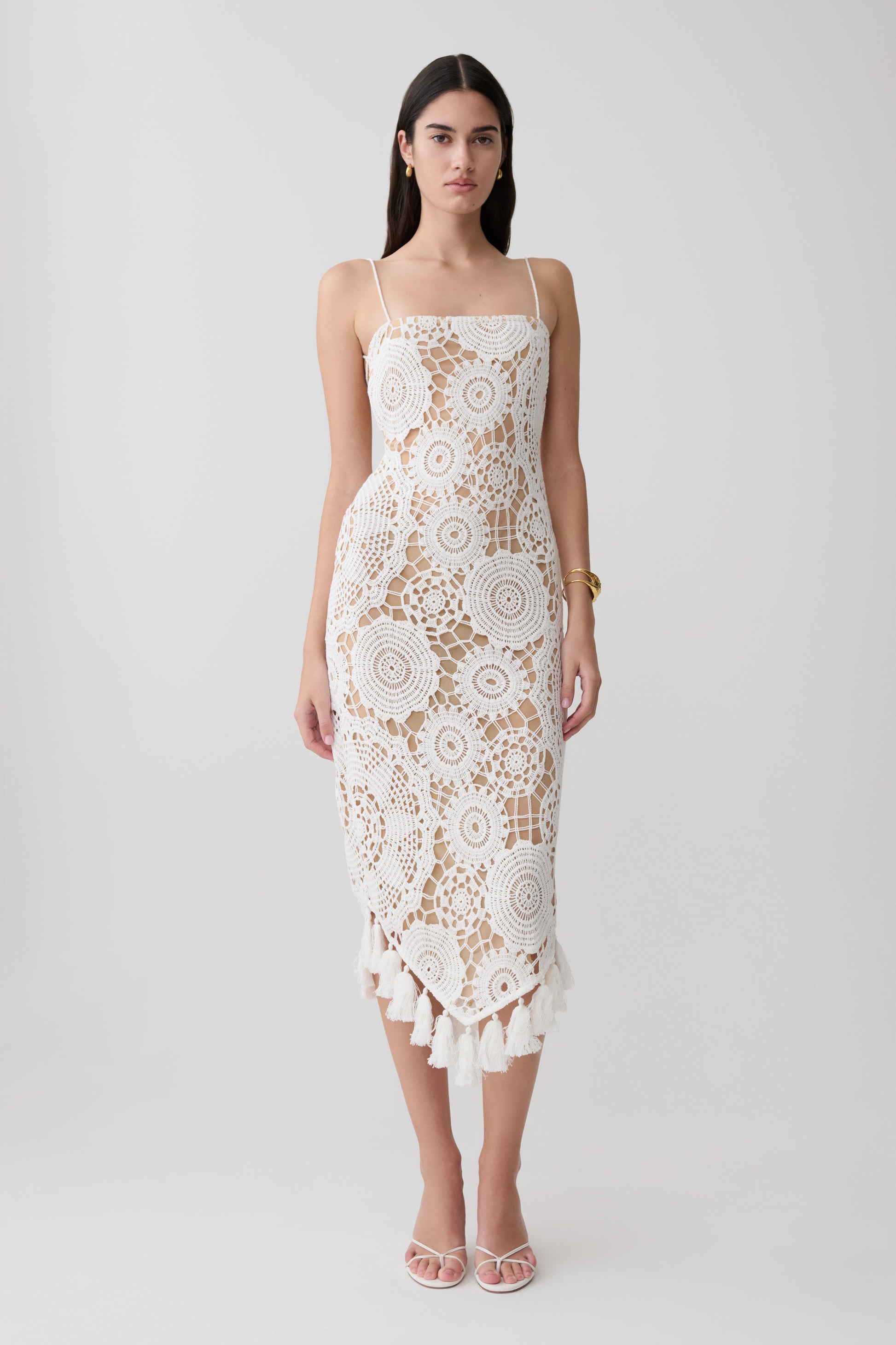ibiza dreamin textured midi dress AKIRA