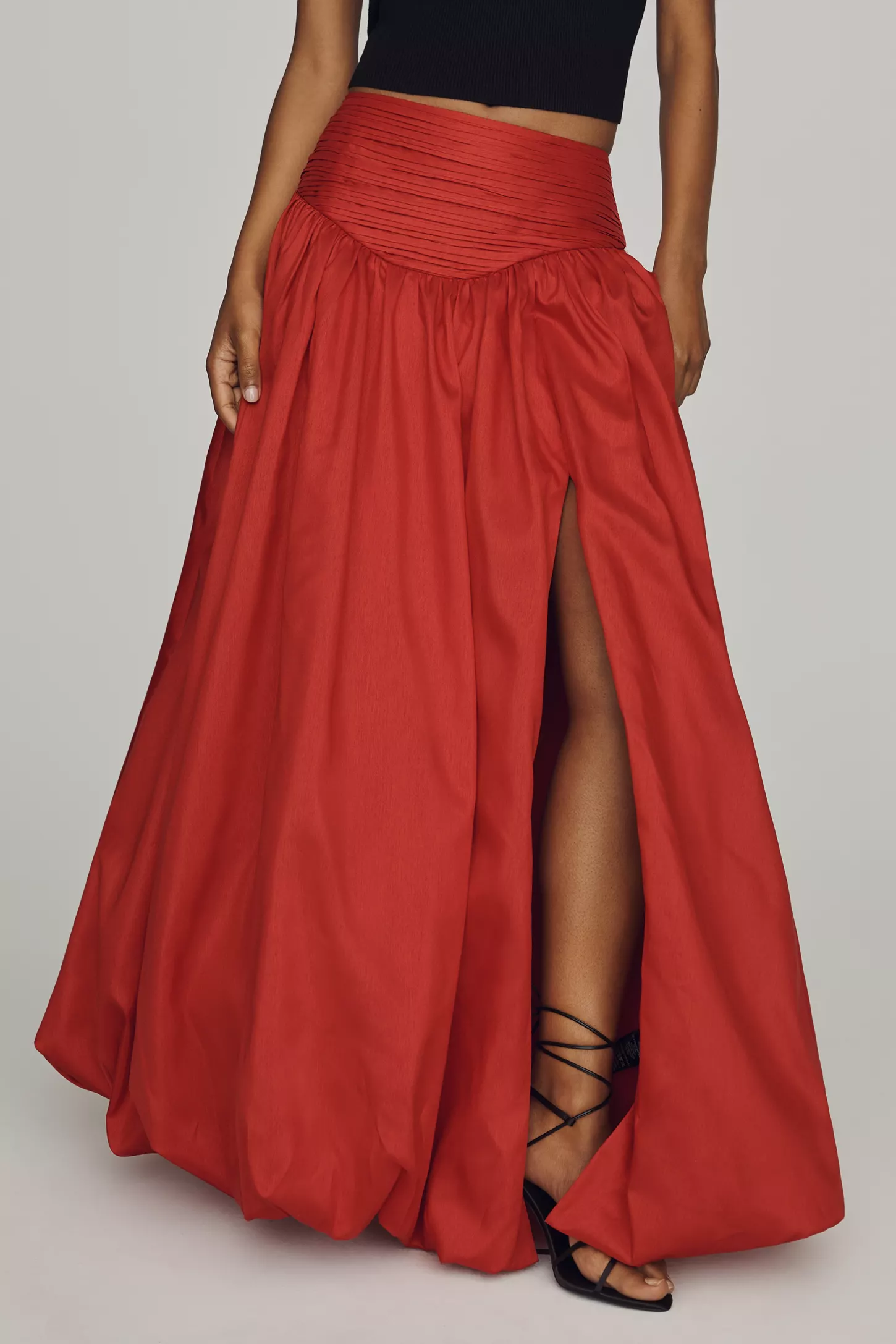 Bubble-Hem Maxi Skirt