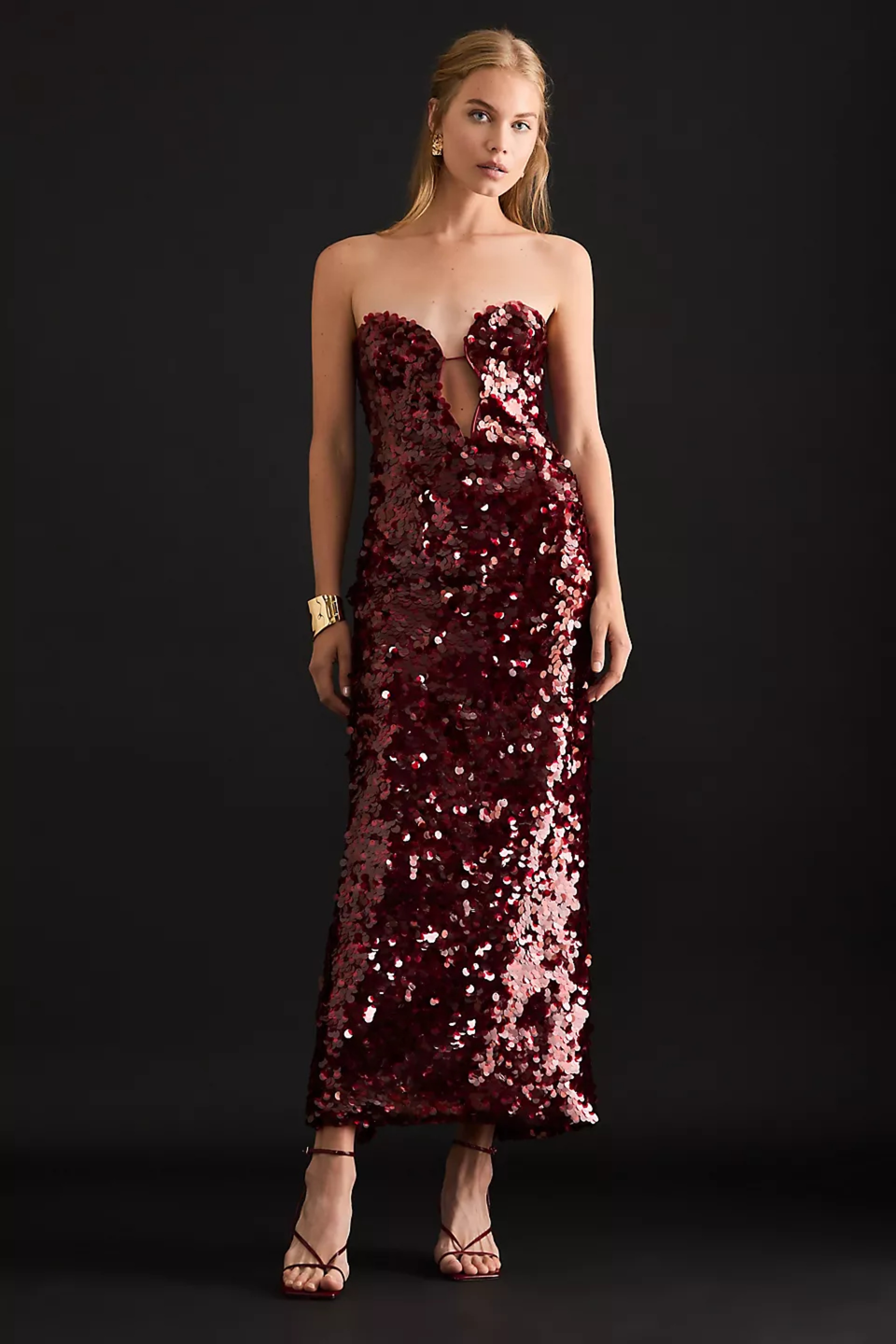 bardot launa sequin strapless maxi dress Bardot
