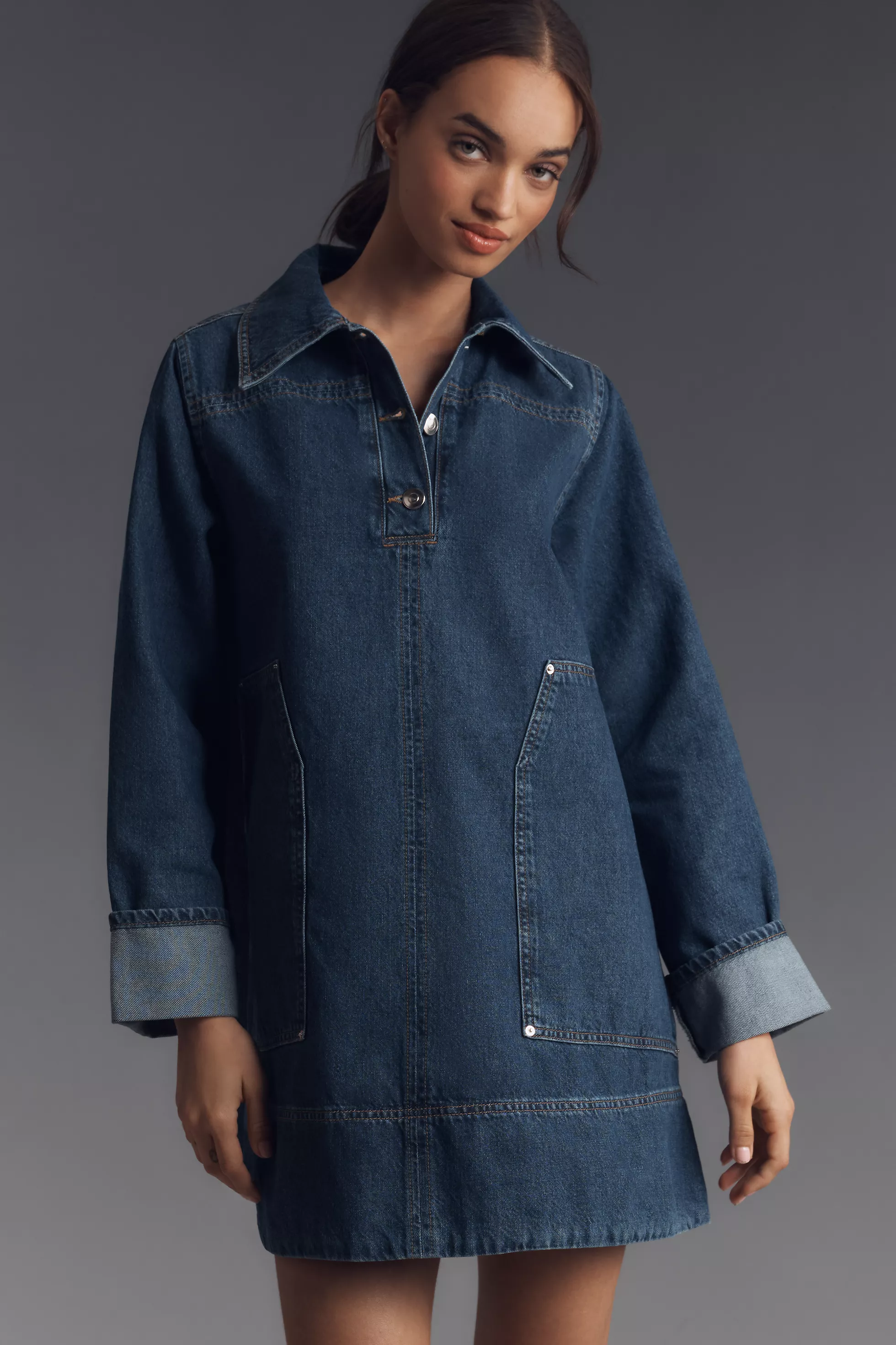 ALIGNE | Grace Denim Pocket Mini Dress