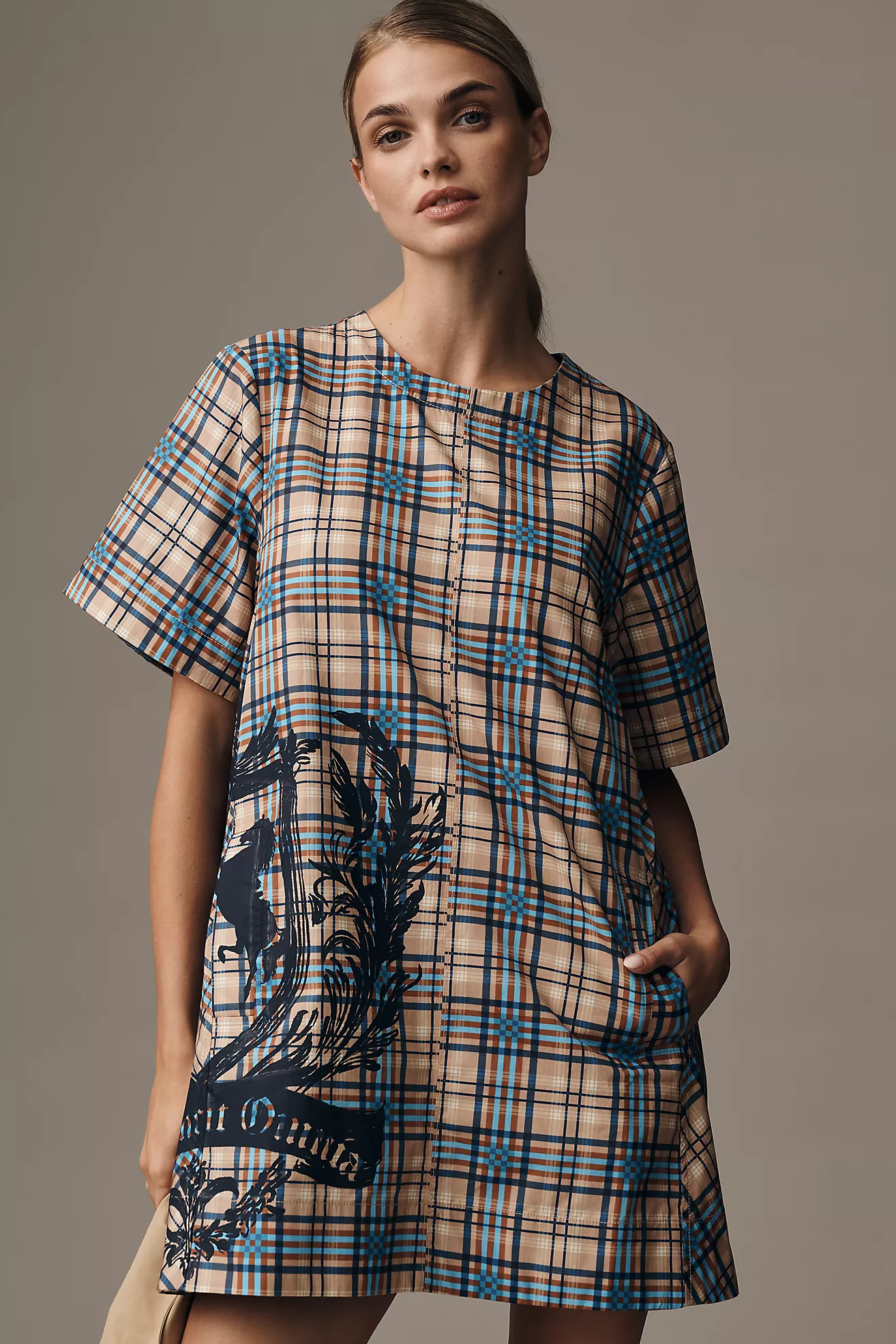 the emmy short sleeve swing mini dress by maeve Emmy Buttondown Mini Swing Dress