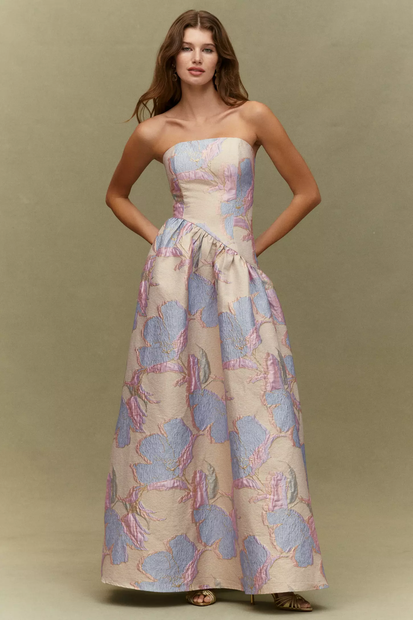 knee length dresses for ladies Miley Satin High Low A-Line Formal Dress main image 1