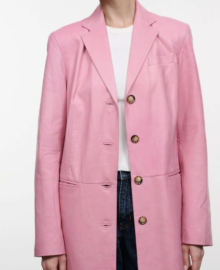 STAUD | Wyatt Leather Coat - Wild Rose