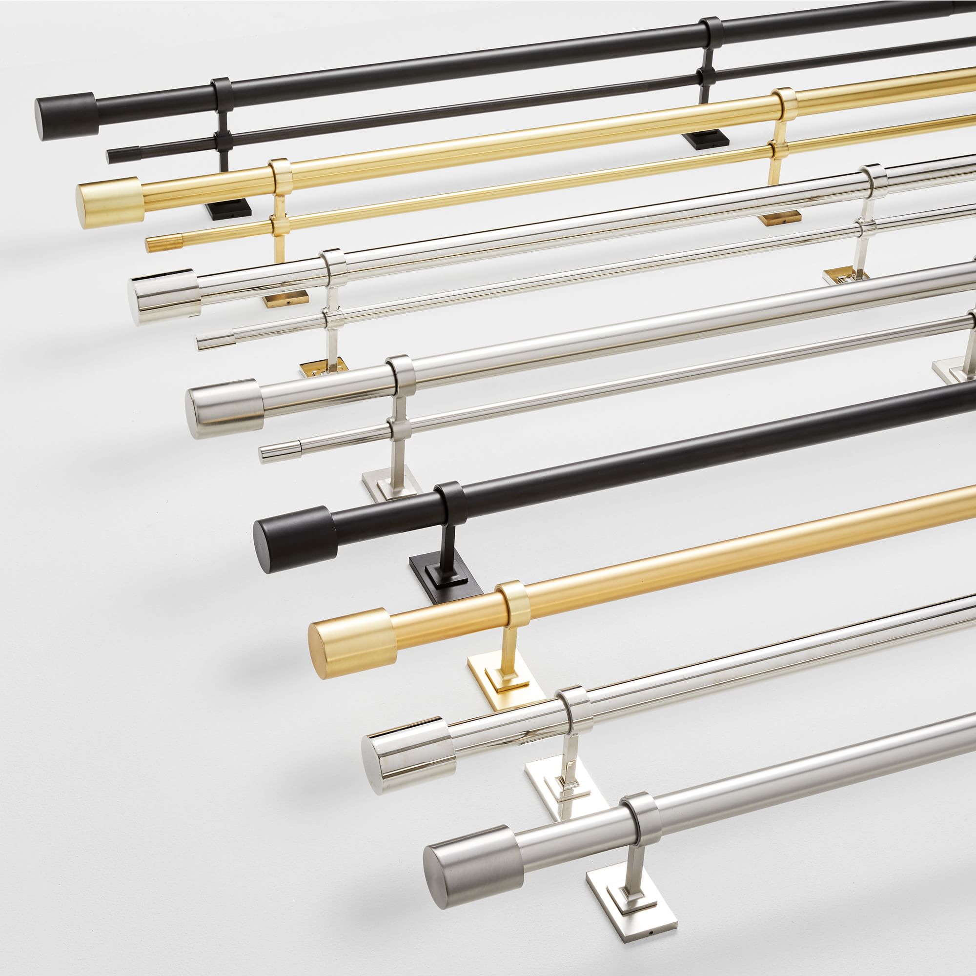 West Elm | Oversized Adjustable Curtain Rod with Cylinder Finials