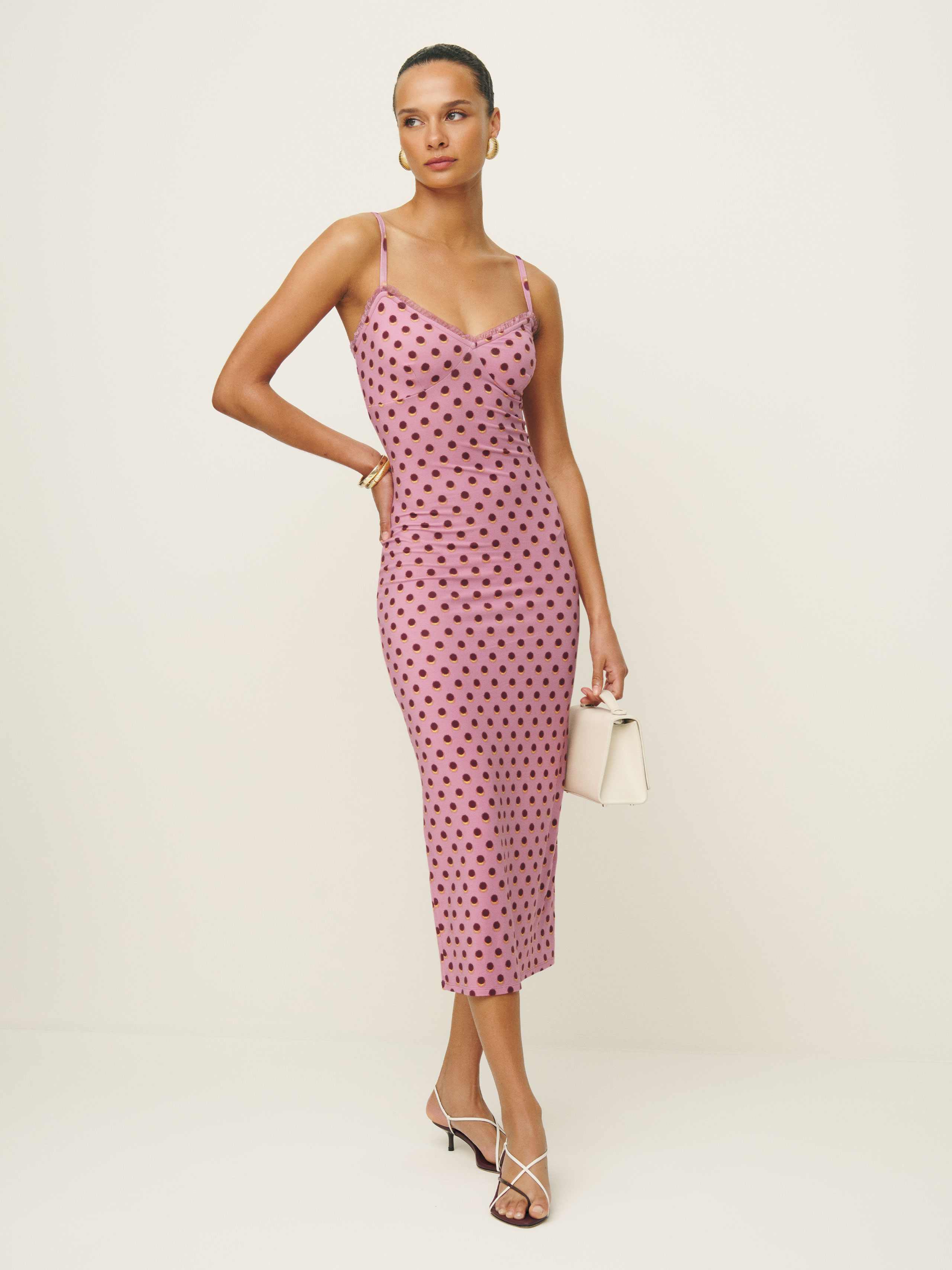 open lace back dress Sian | Sweetheart Plunge Midi Dress