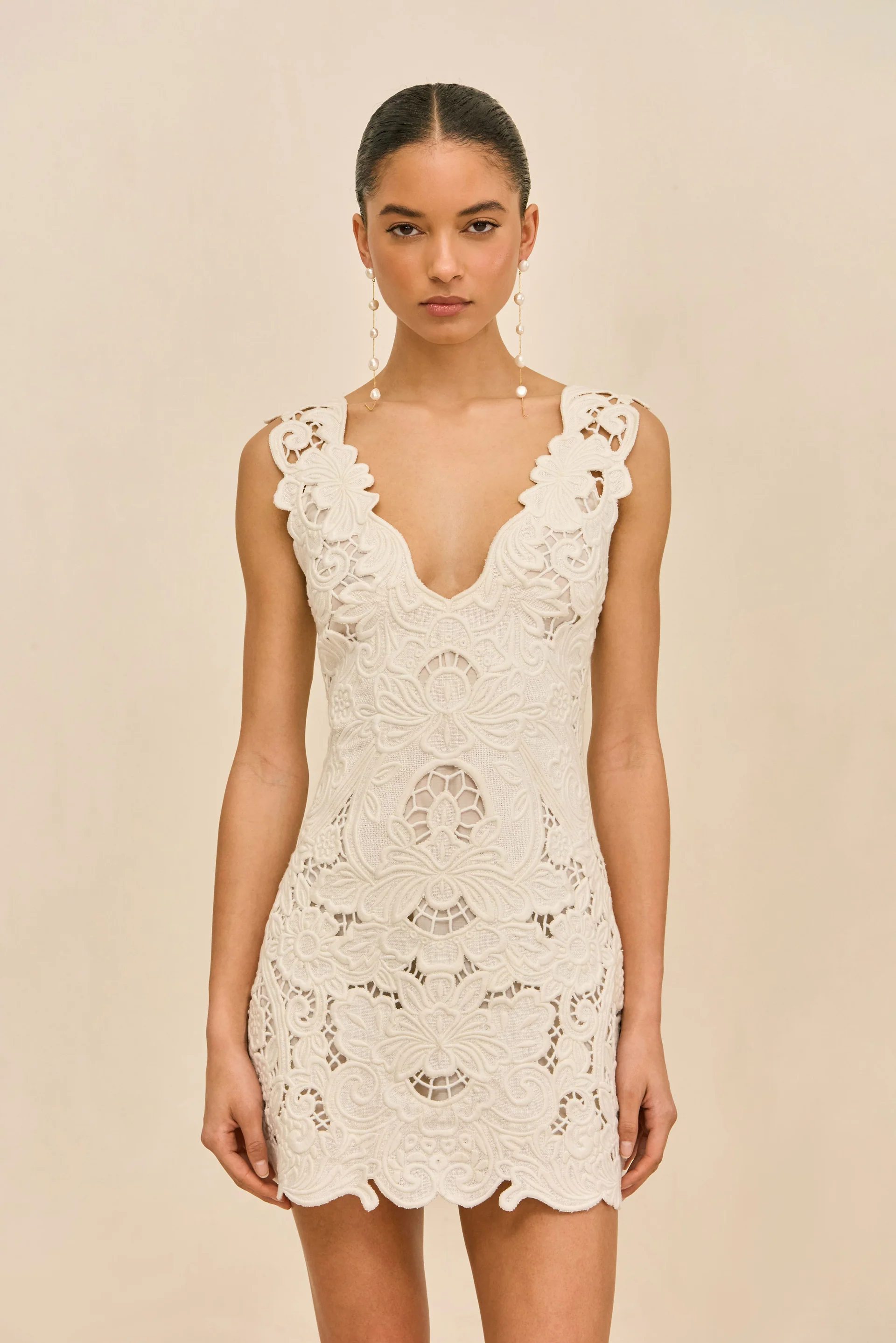 slim fit dress slacks Valletta Strapless Embroidered Dress – SIMKHAI main image 0