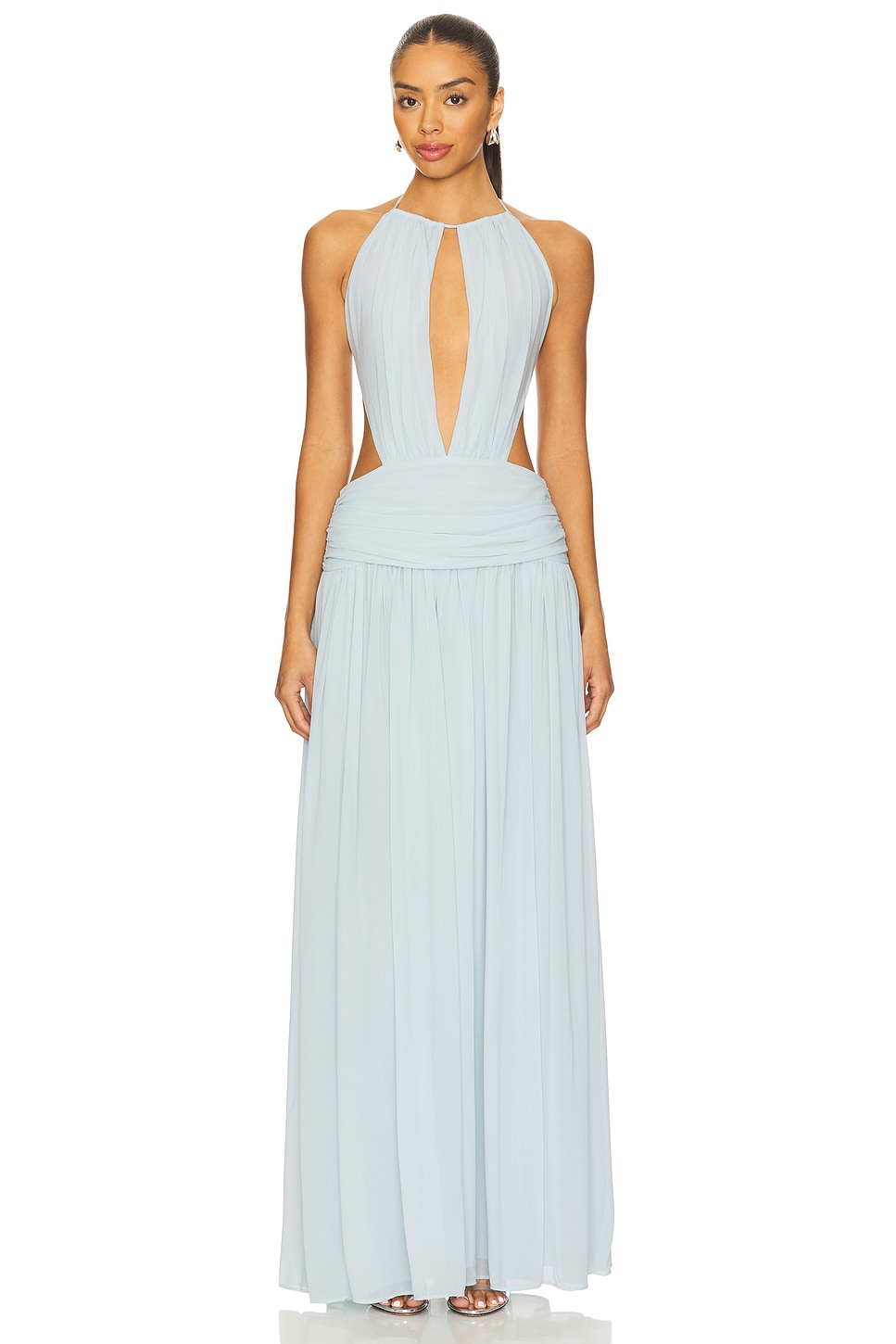 sachin and babi light blue dress Cute A Line Off the Shoulder Ivory Chiffon Ruffle Prom Dress Graduatio –  shinydress
