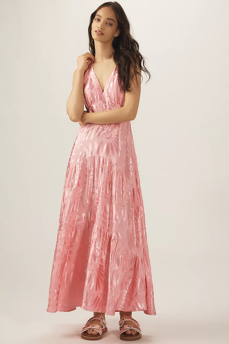 FARM Rio | Farm Rio x Anthropologie Long-Sleeve Keyhole Maxi Dress