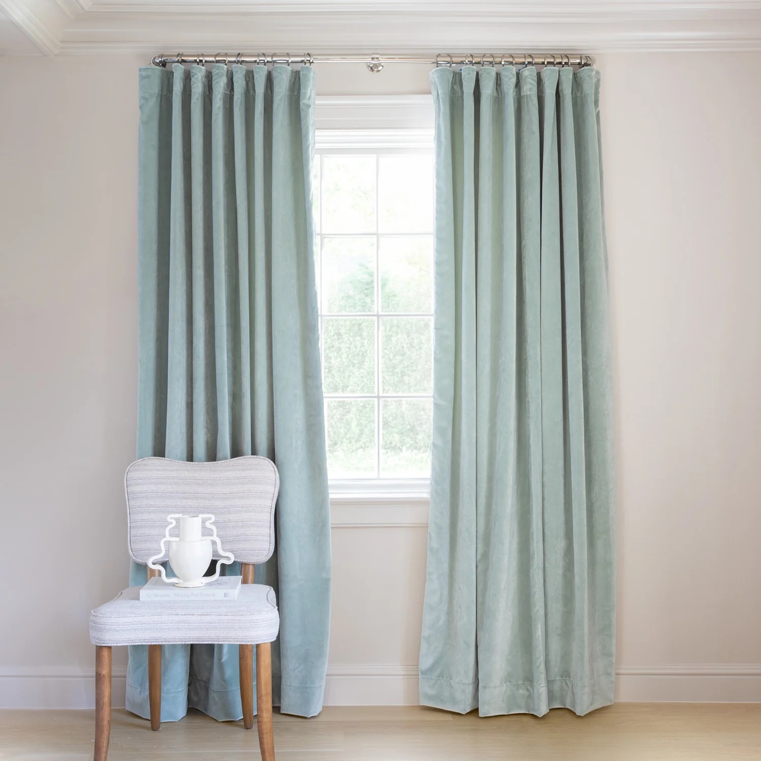 Sea Salt Velvet Custom Curtain - Thumbnail 2