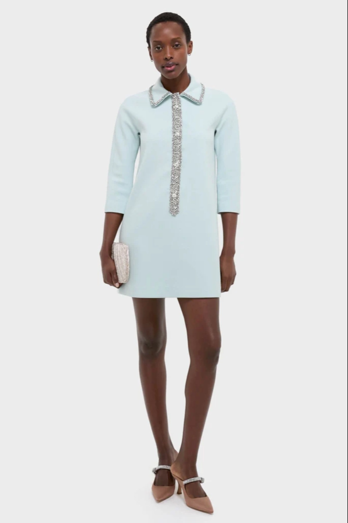 green emerald velvet dress Green Embellished Aurelie Shift Dress
