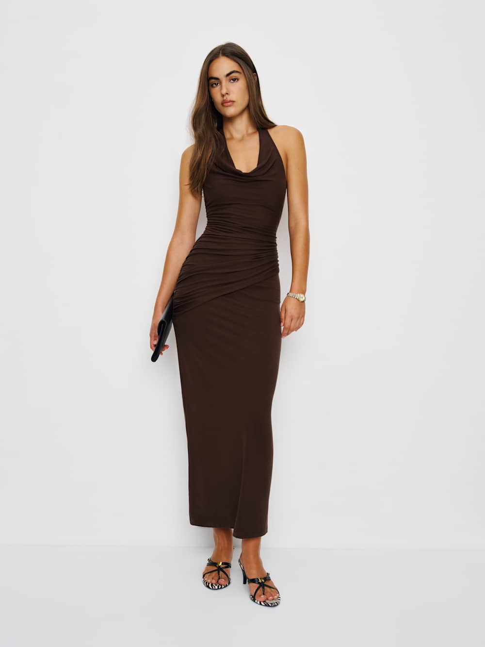12th Tribe | Reese Espresso Slinky Maxi Dress