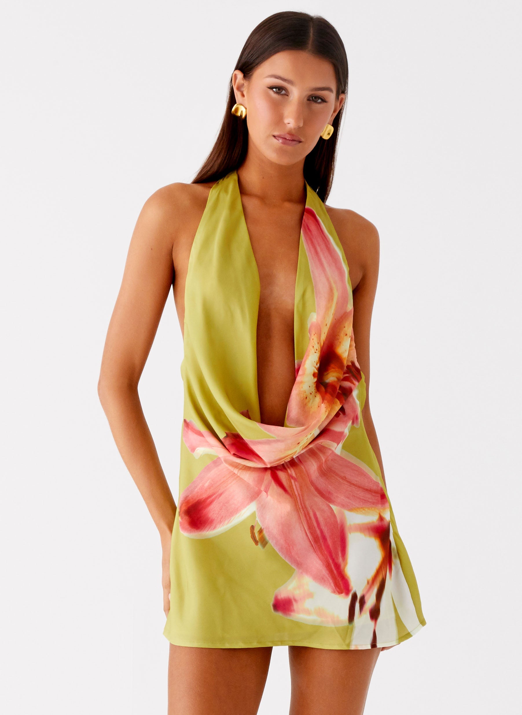 halter fit and flare mini dress Halter Fit & Flare Shapewear Mini Dress