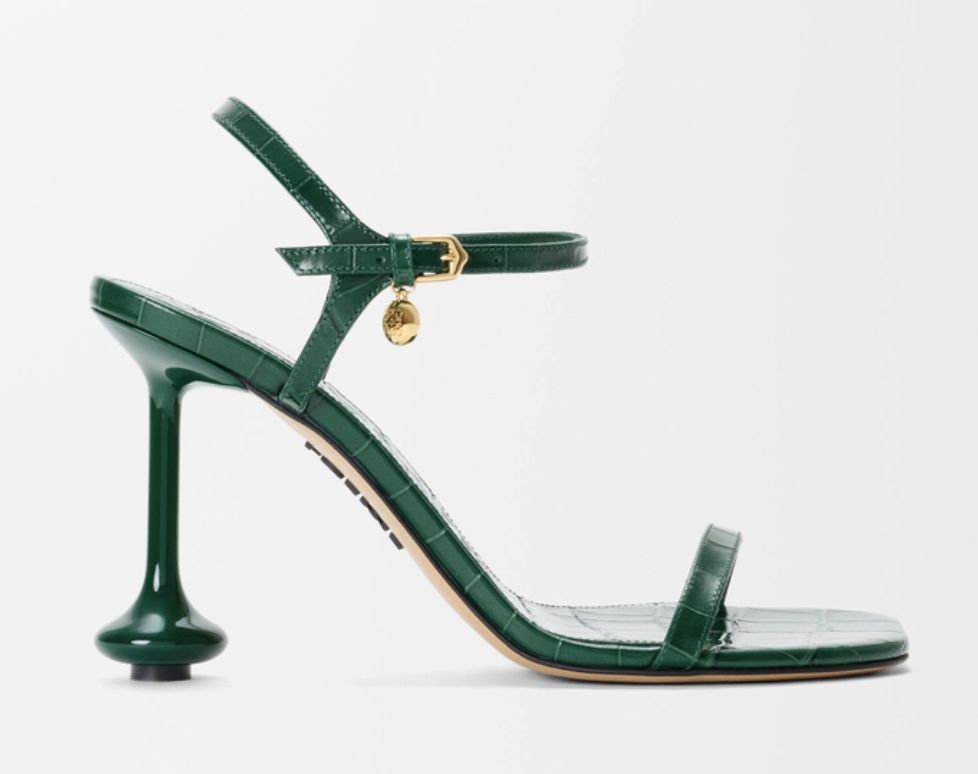 Toy Sandal In Croc-Embossed Calfskin Green Usa Official Website