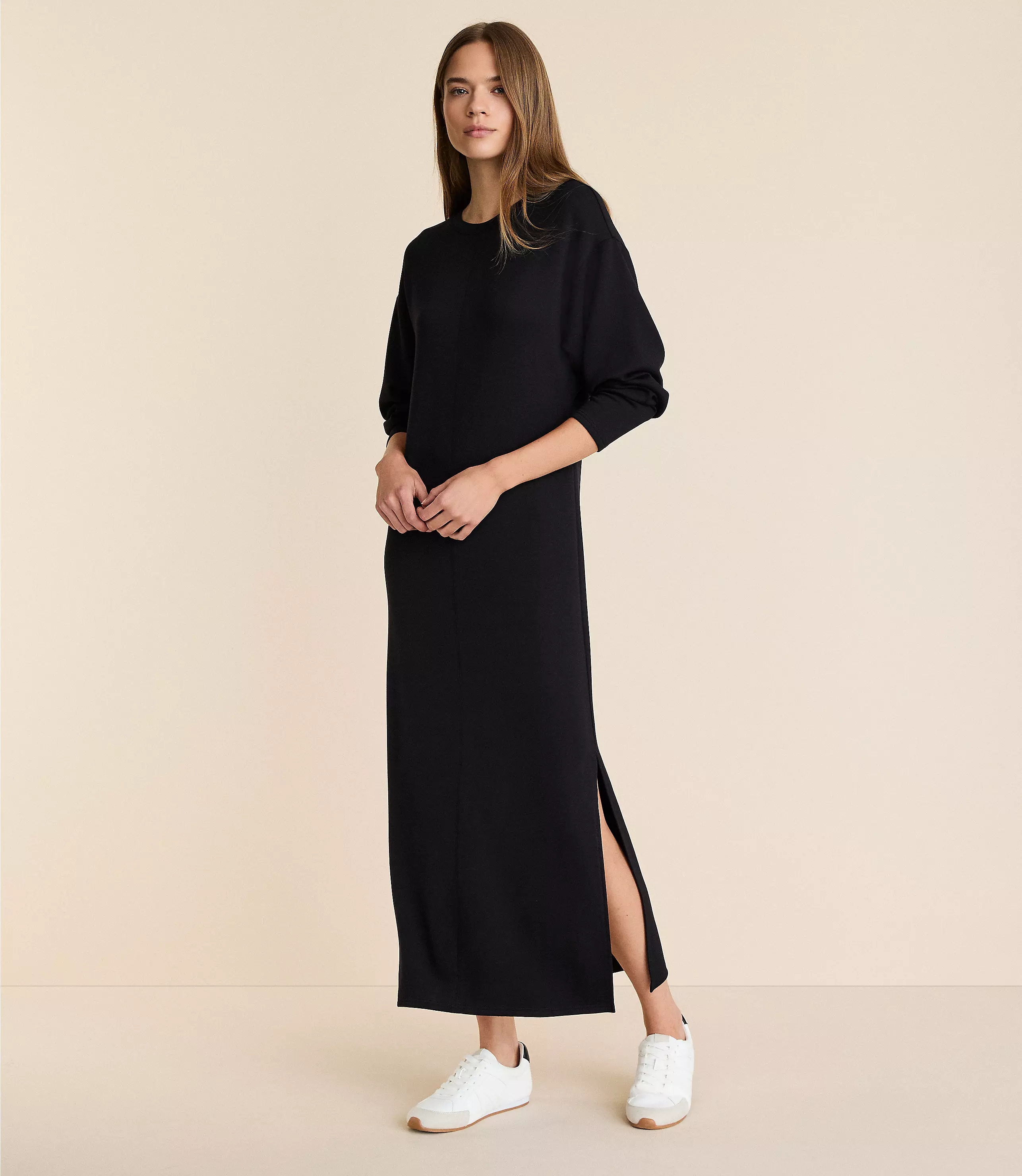 lou & grey maxi dress Lou & Grey Brushed Jersey Cinched Maxi Dress Size 2XL North Atlantic Blue Women's