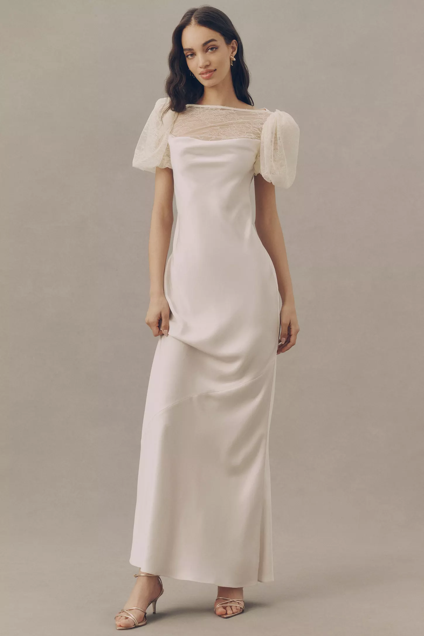 knee length dresses for ladies SILENTIUM MAXI DRESS IN IVORY LACE – DE LA VALI OFFICIAL main image 0