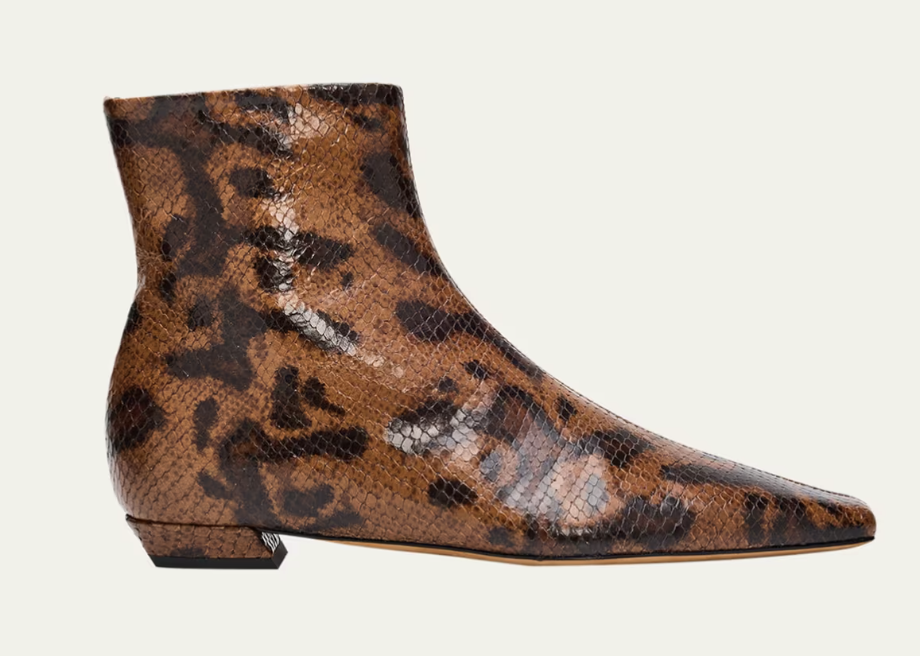Proenza Schouler Trap Snake Embossed Leather Ankle Boots