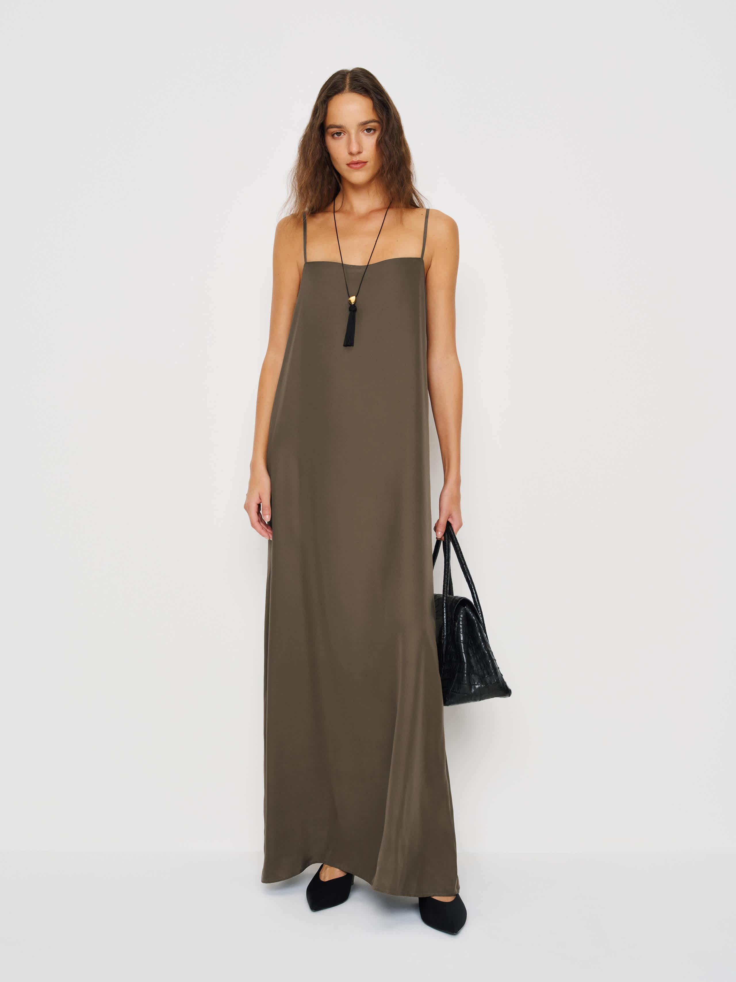 reformation glenna silk dress Reformation