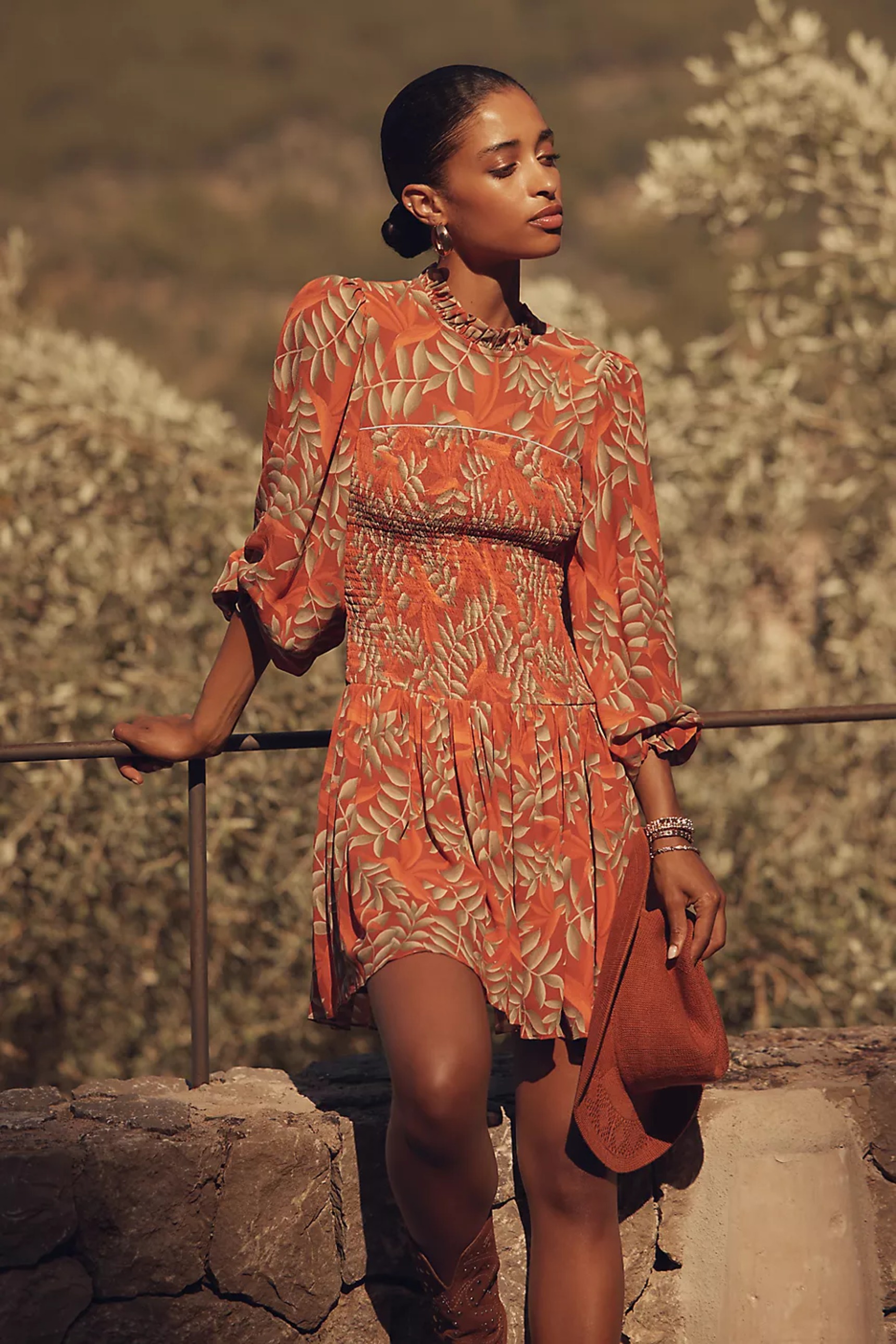 FARM Rio | Farm Rio x Anthropologie Long-Sleeve Keyhole Maxi Dress