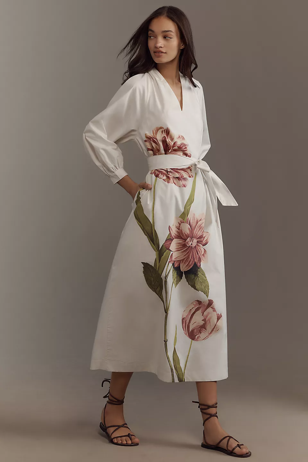 HUTCH | A-Line Poplin Midi Dress