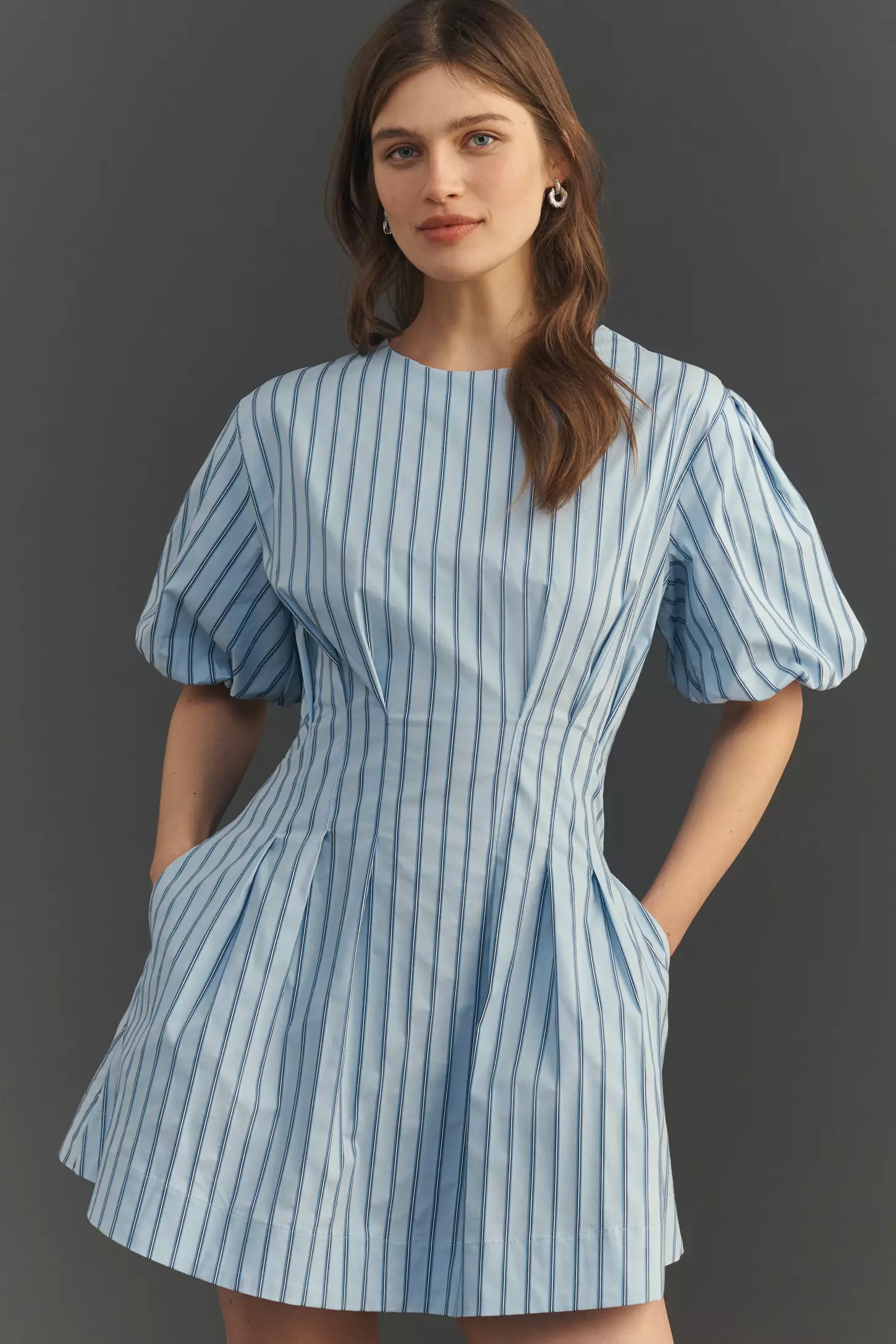 Exquise | The Tobie Button-Front Pleated Shirt Dress