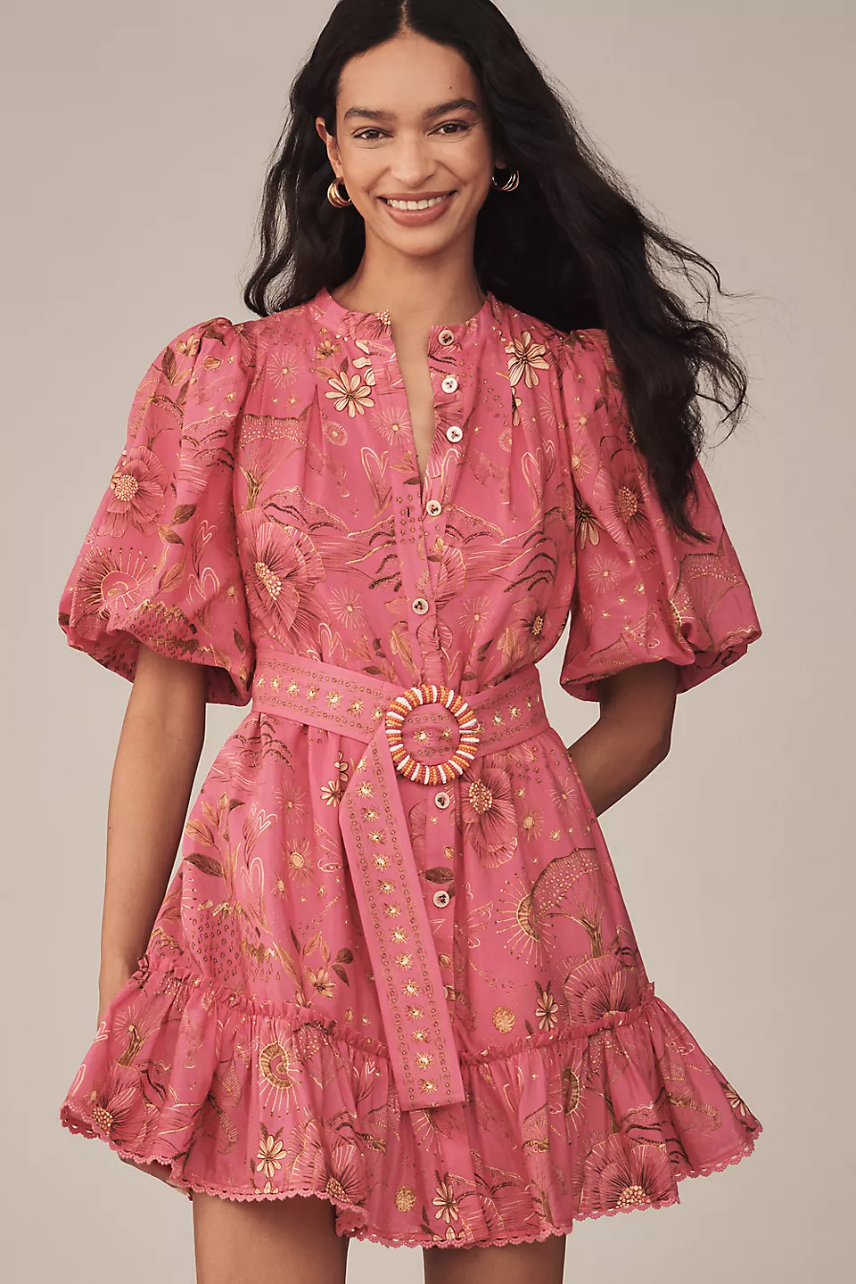 knee length dresses for ladies Belted Mini Dress main image 1