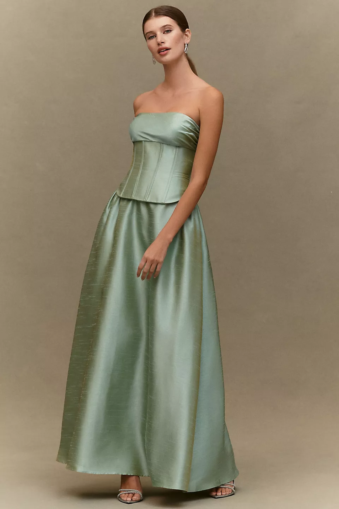 mare mare briana strapless drop-waist bubble-hem midi dress Mare Mare