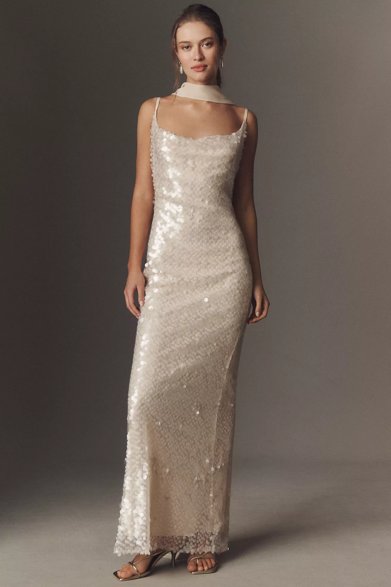 Mare Mare | Sabrina Satin Slip Dress with Chiffon Cape
