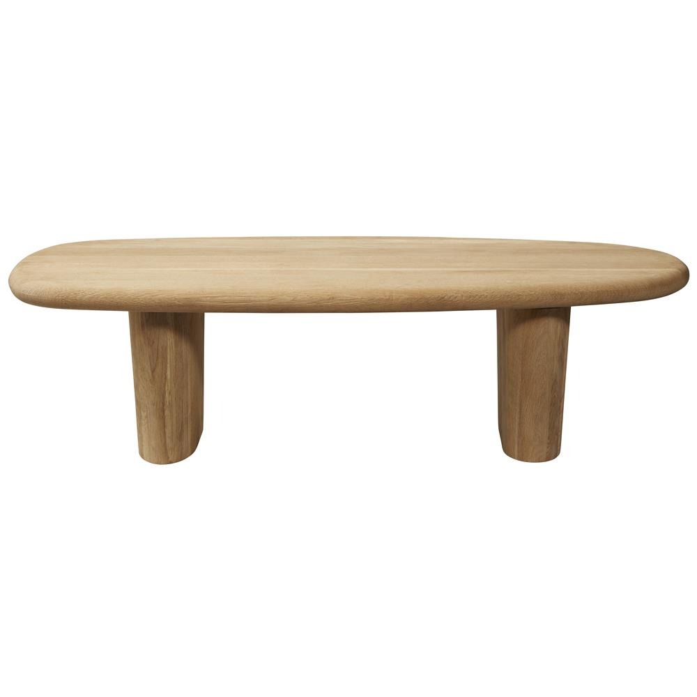 Laura Modern Classic Oak Wood Round Edge Oval Coffee Table