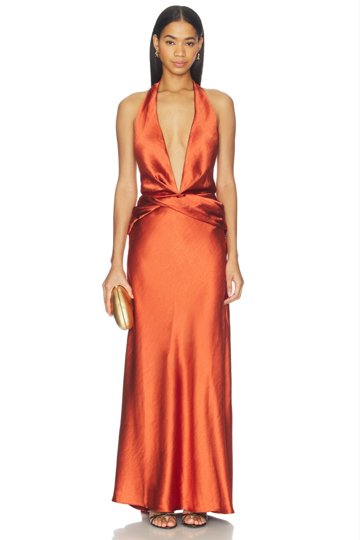 Shona Joy | Lana Ruched Halter Midi Dress