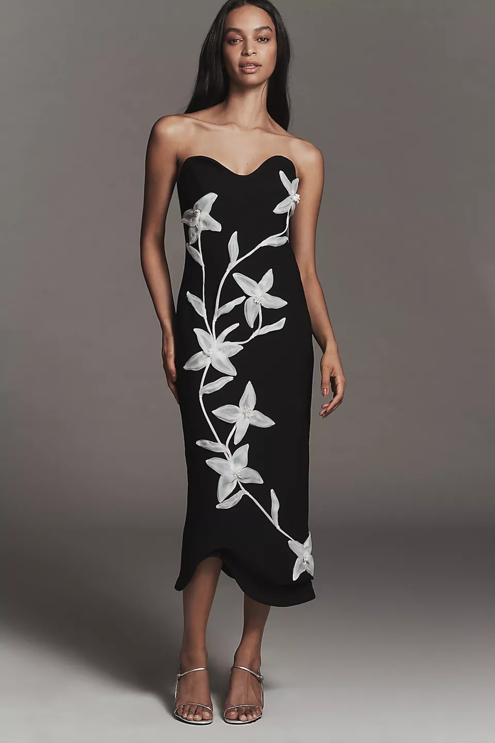 farm rio sequin blue anthurium flowers midi slip dress Farm Rio Women's Anthurium Flowers Slip Maxi Dress