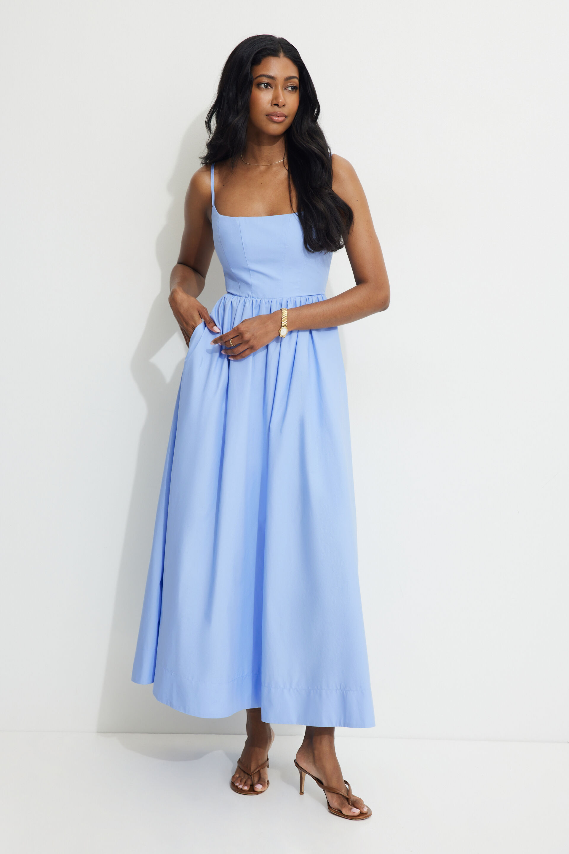 blue dress for baby girl Theoni Smocked Asymmetric Dress main image 1