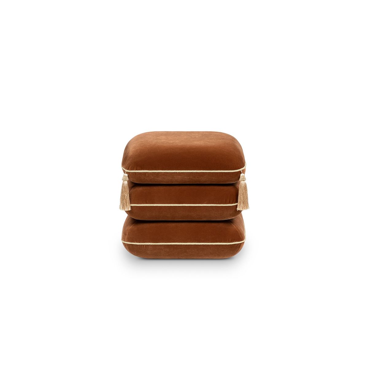 Monarch 19.5" Tassled Ottoman in Performance Velvet