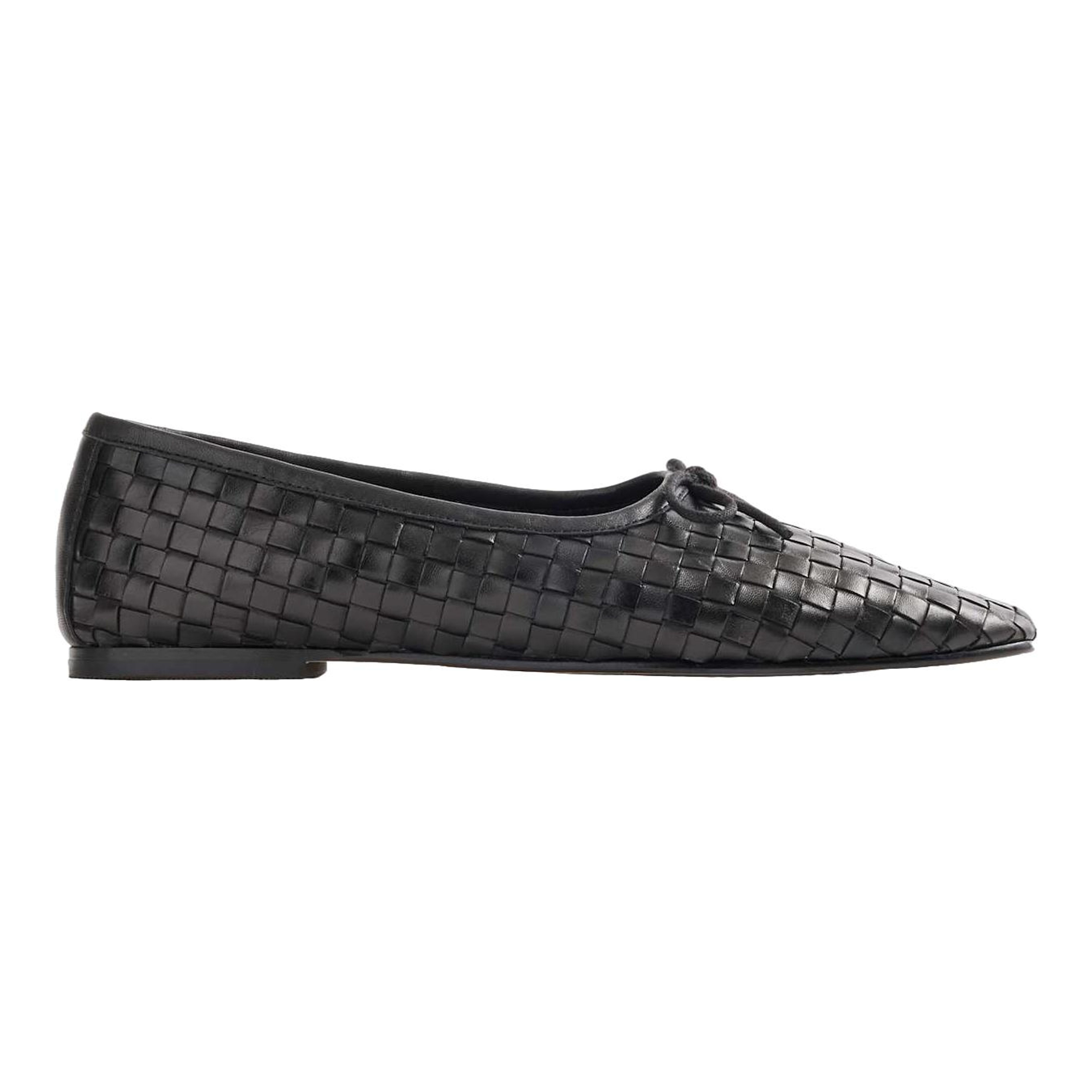 QUINCE - Italian Leather Handwoven Square Toe Ballet Flat