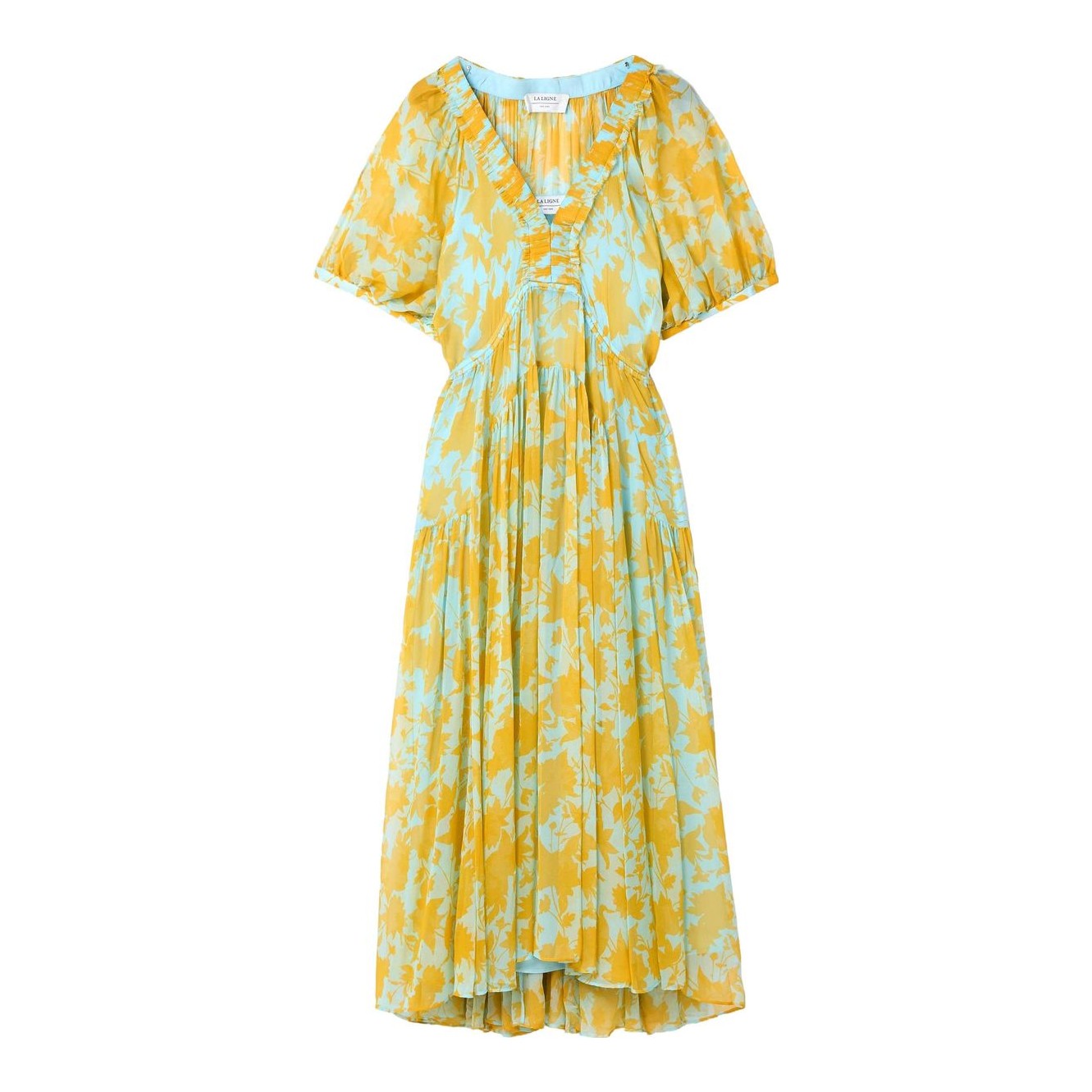 mick silk dress veronica beard Veronica Beard Mick Floral Short-Sleeve Silk Maxi Dress